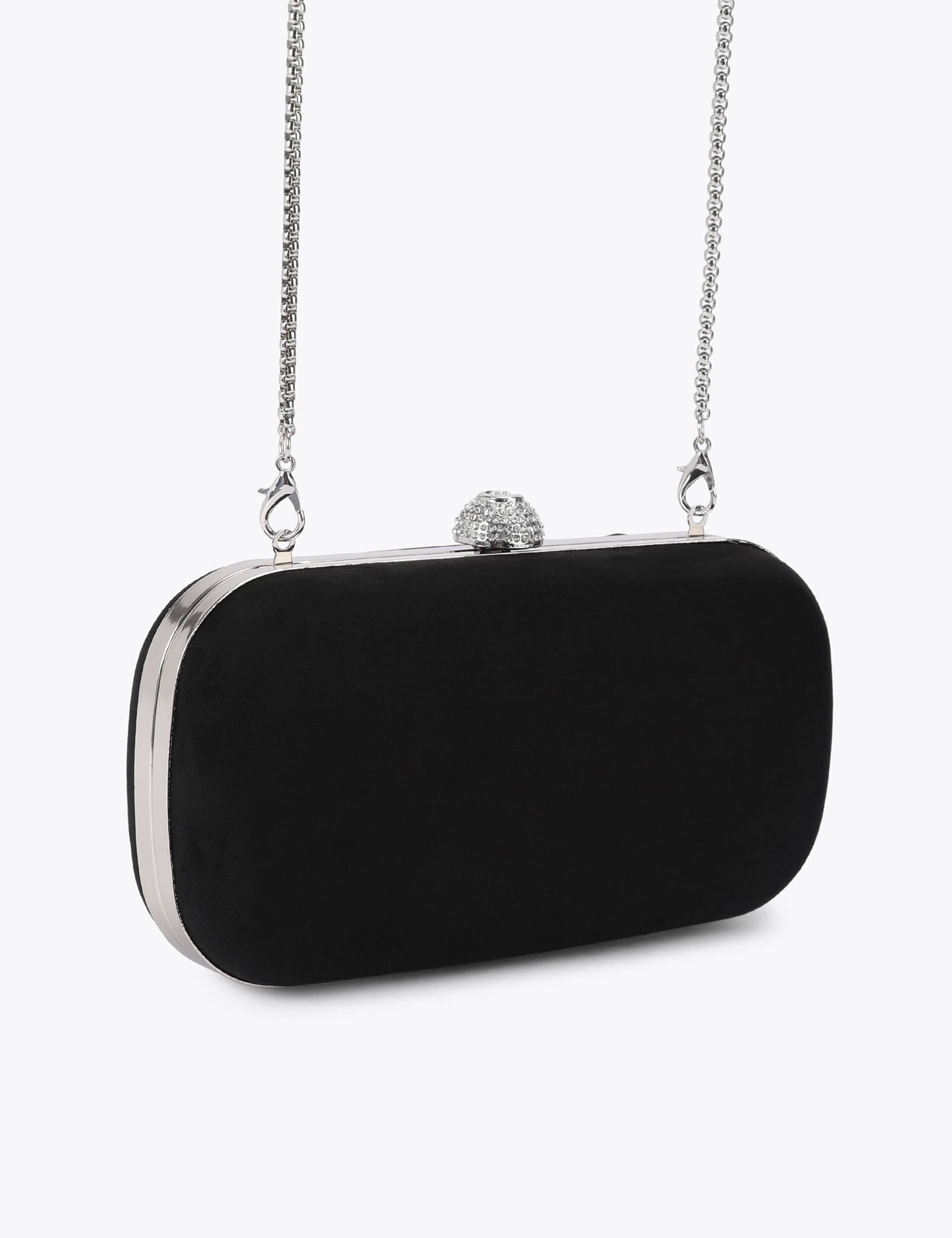 Faux Suede Chain Strap Clutch Bag 3 of 4