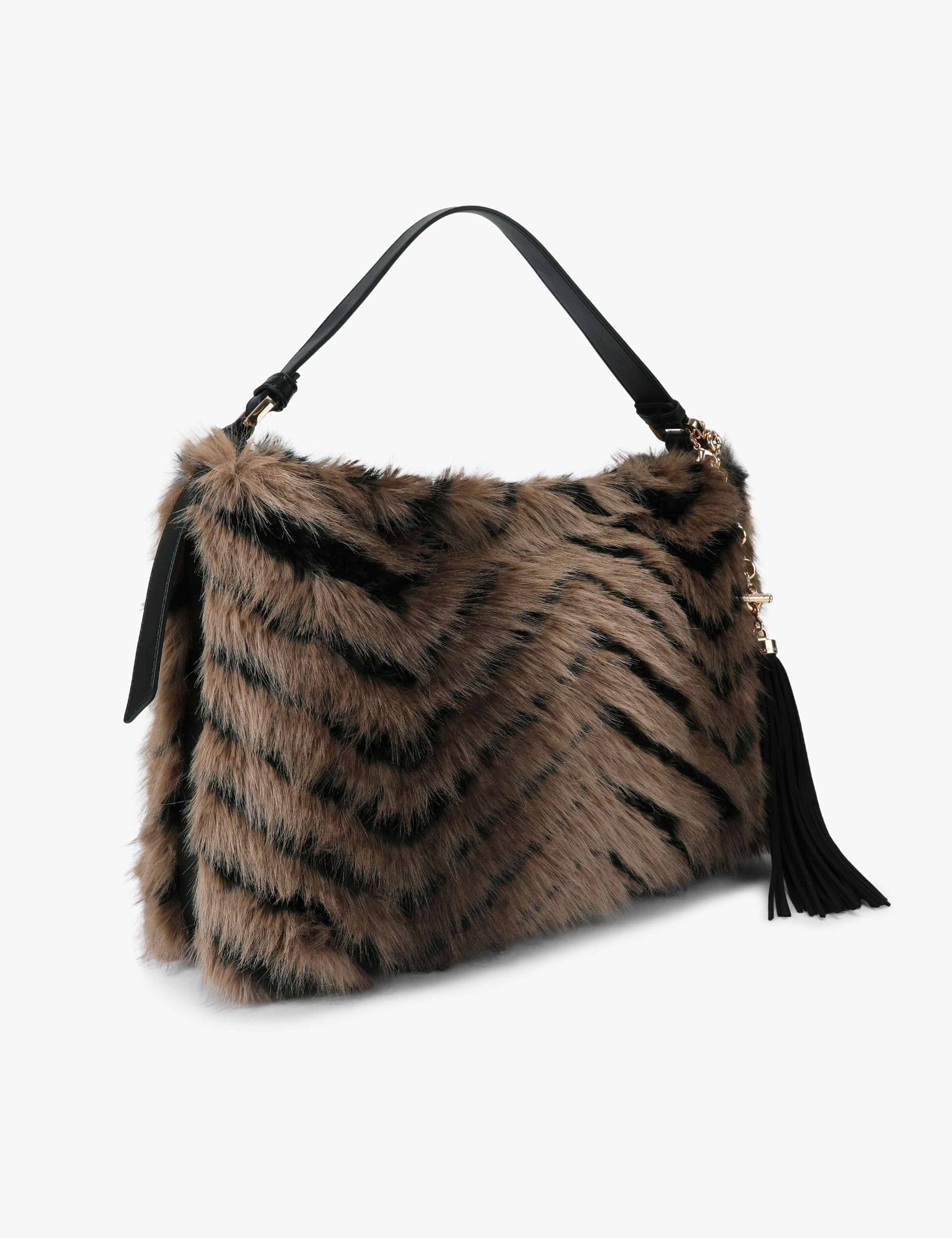 Faux Fur Animal Print Shoulder Bag 2 of 4