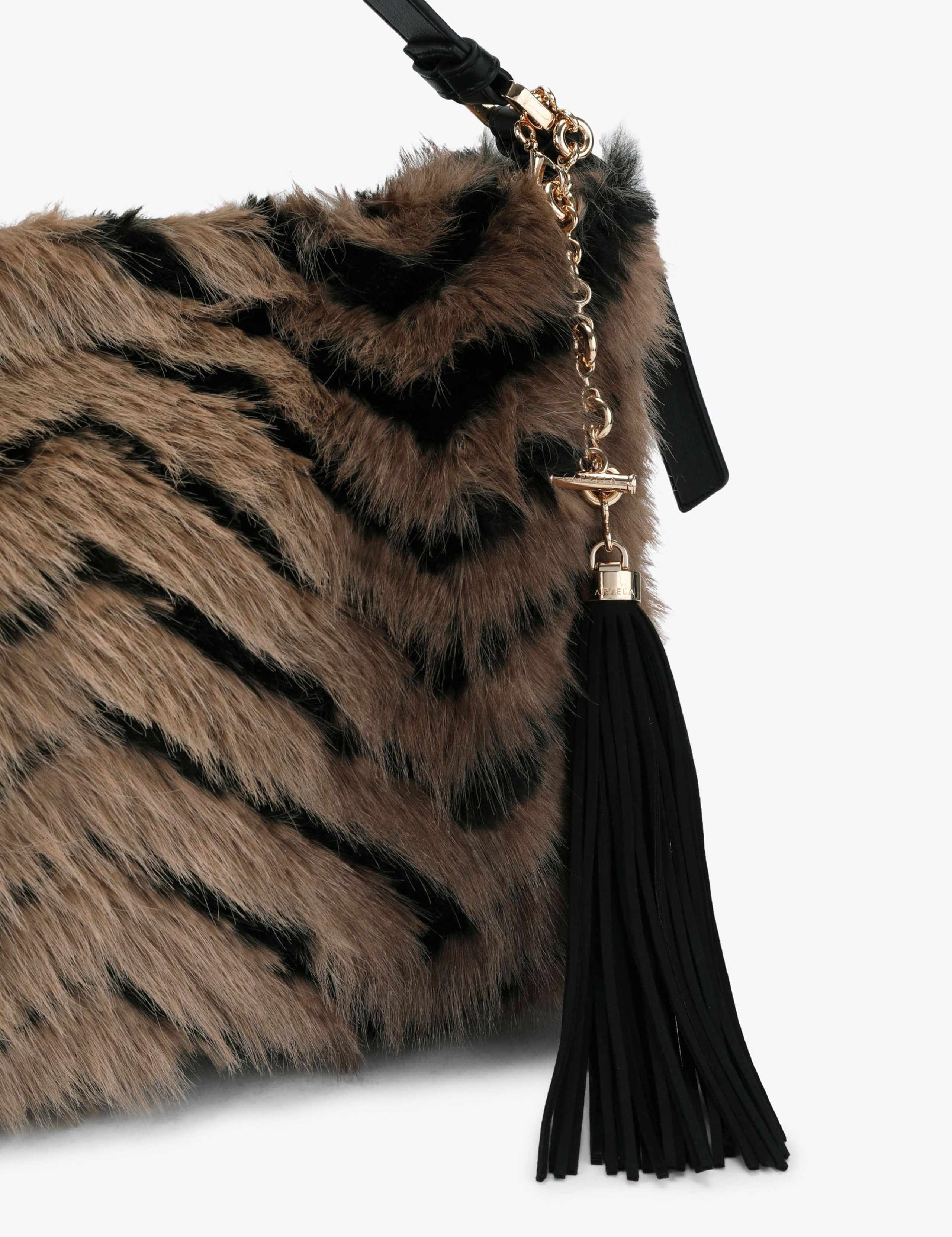Faux Fur Animal Print Shoulder Bag 4 of 4