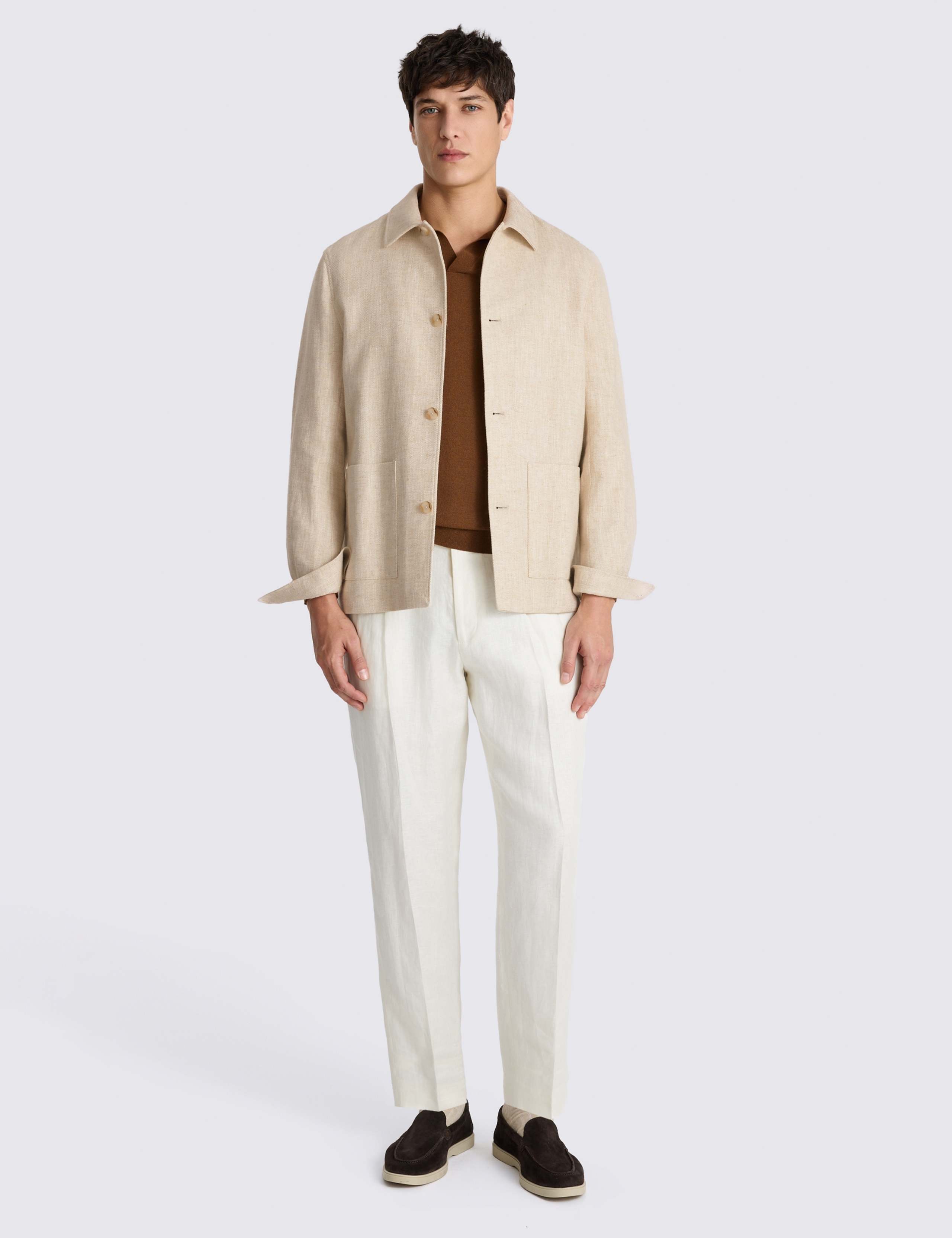 Linen Cotton Blend Twill Shacket 3 of 4