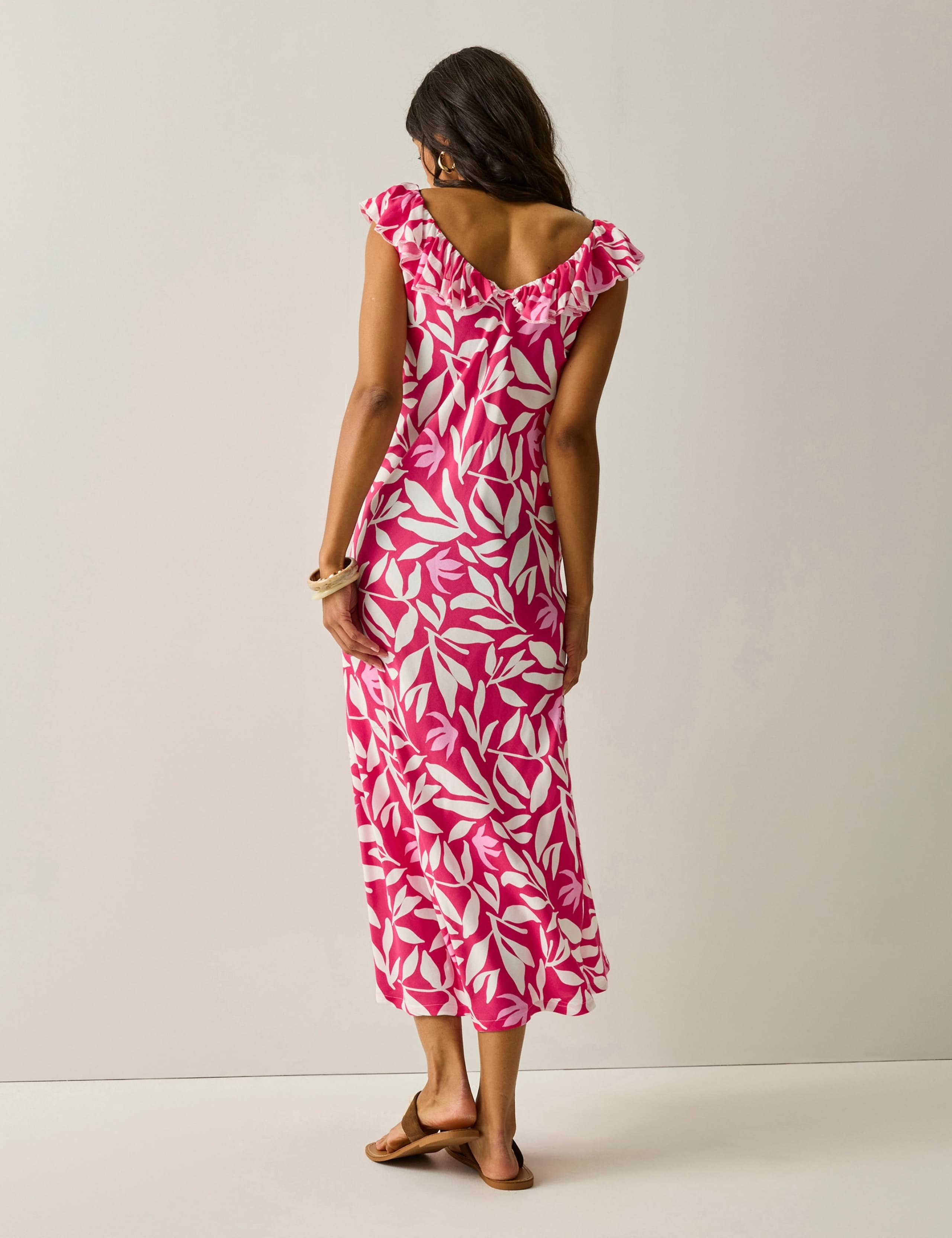 Camberina Floral Ruffle Midi Slip Dress 4 of 7