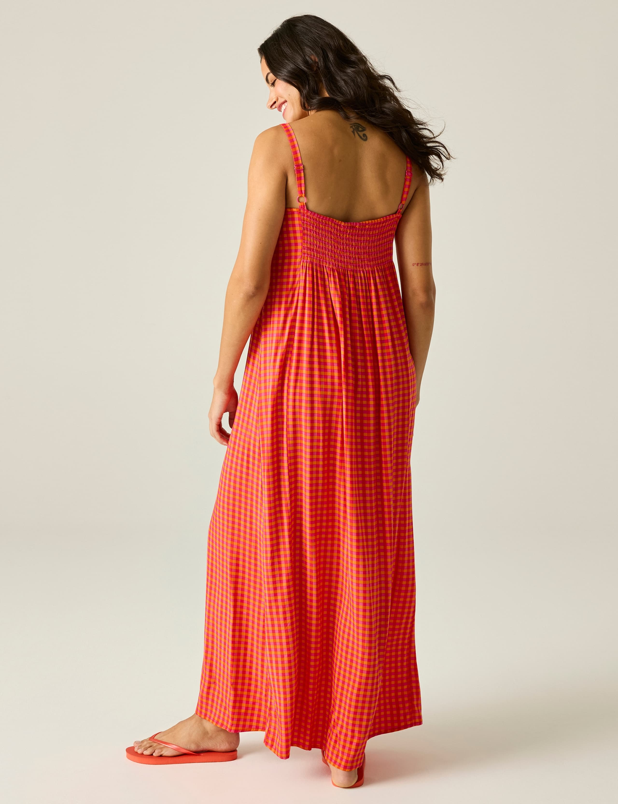 Nadalina Gingham V-Neck Midaxi Slip Dress 4 of 8