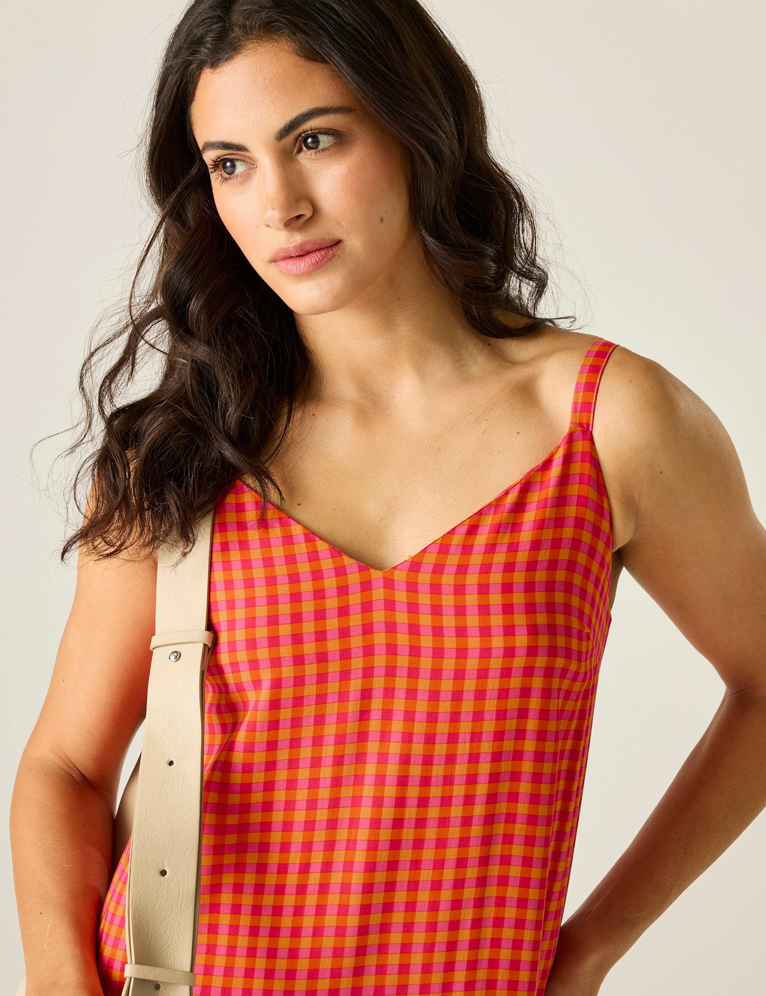 Nadalina Gingham V-Neck Midaxi Slip Dress 7 of 8