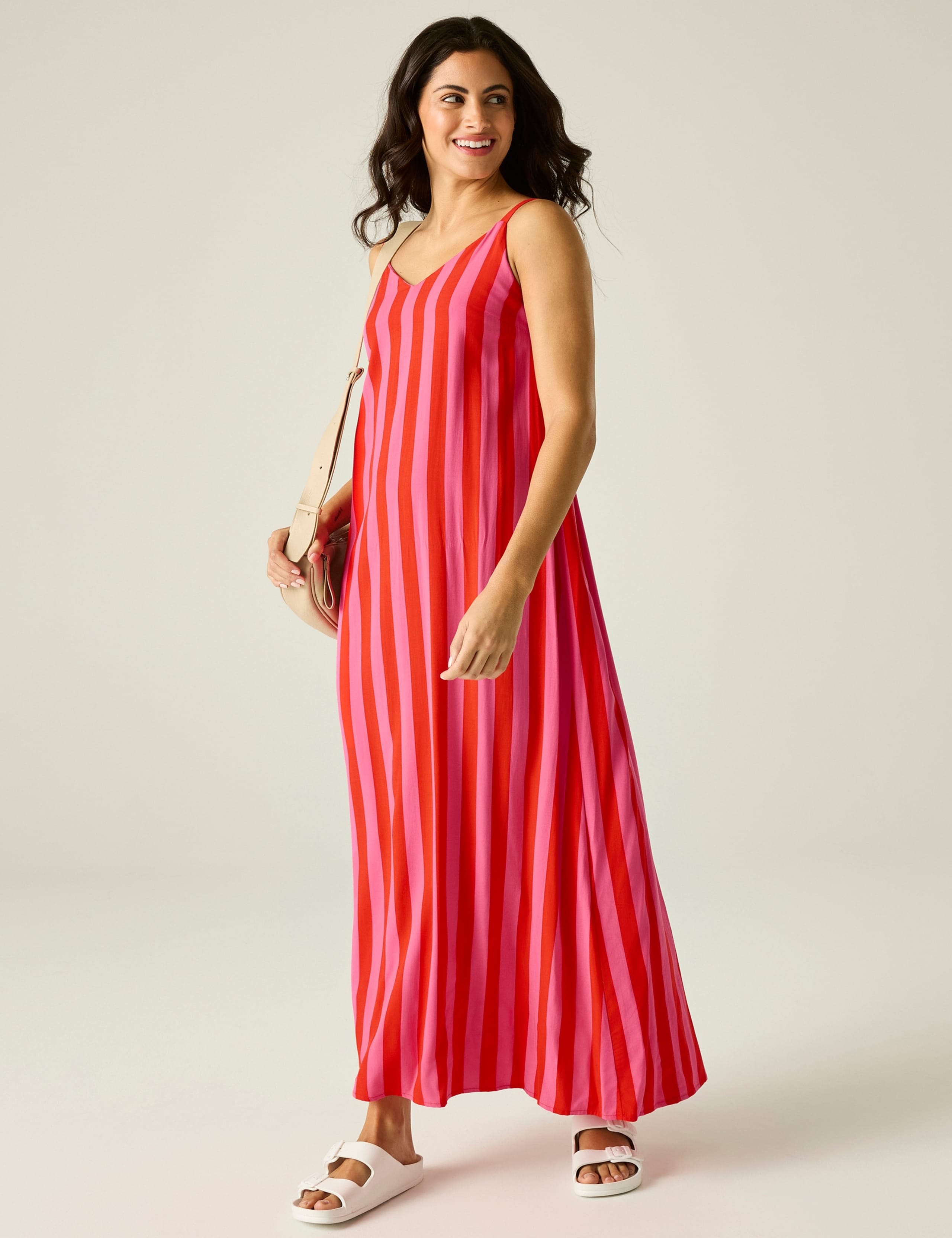 Nadalina Striped V-Neck Midaxi Slip Dress 3 of 7