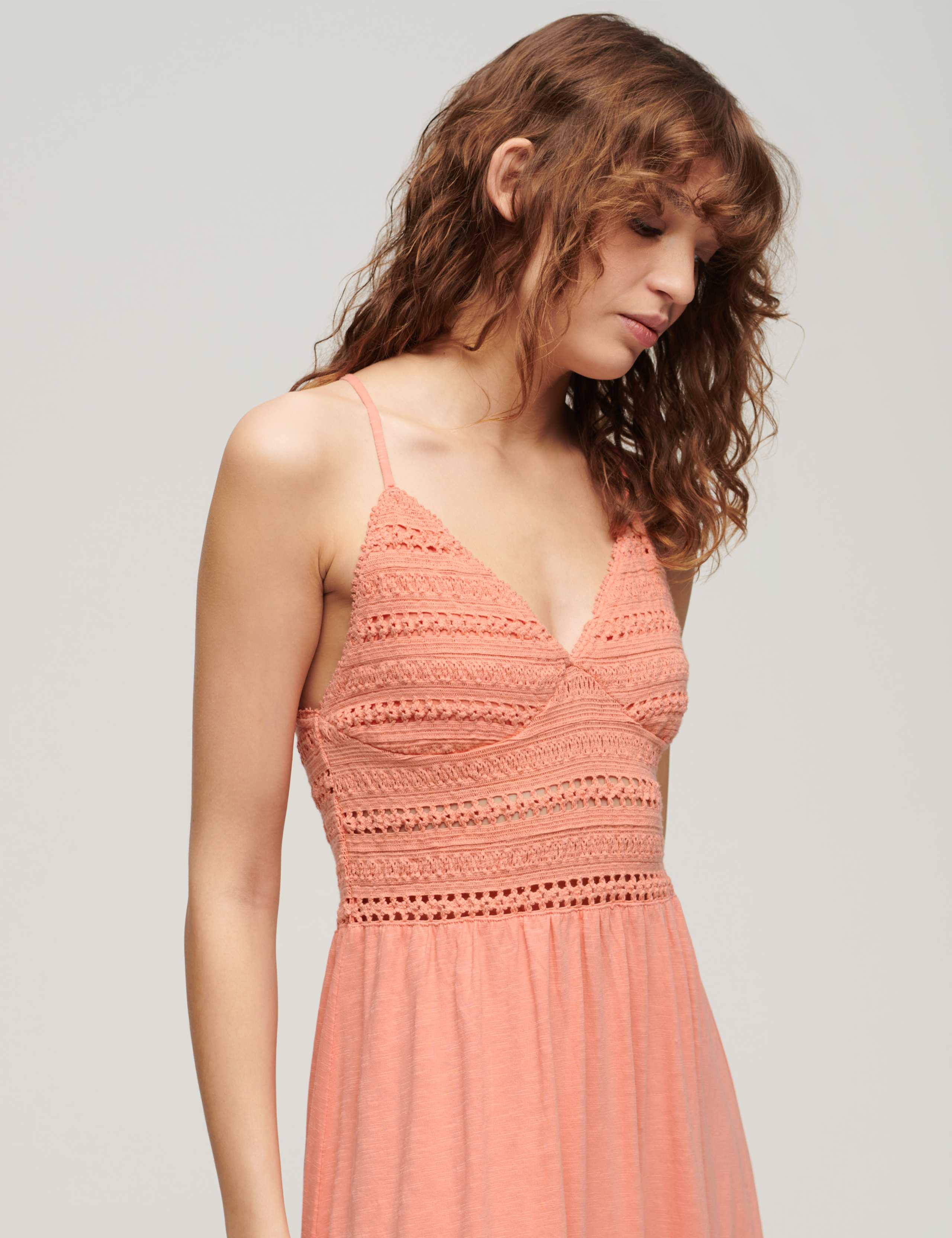 Jersey Lace V-Neck Maxi Waisted Dress 3 of 6