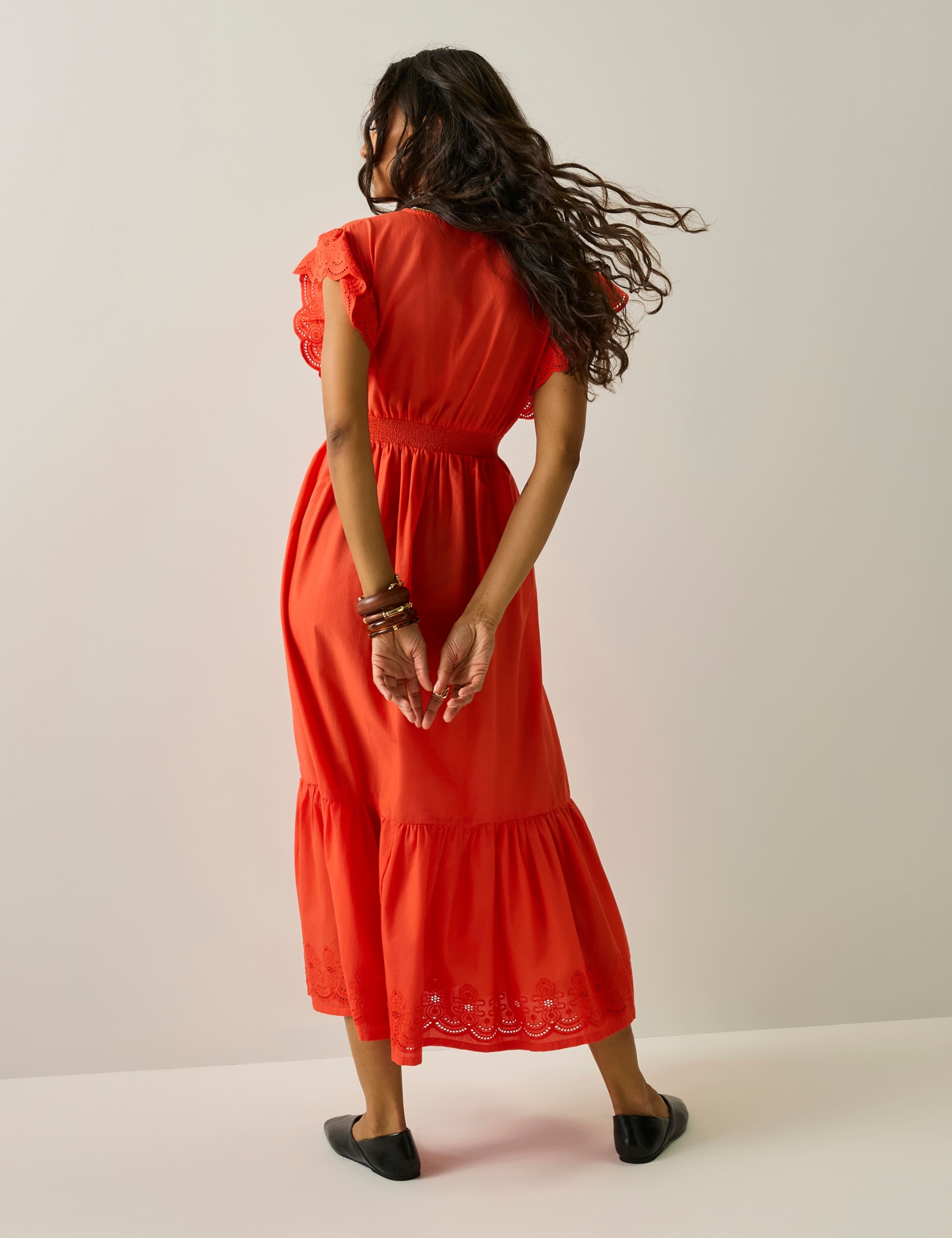 Ruffle Sleeve Midi Tiered Dress 4 of 8