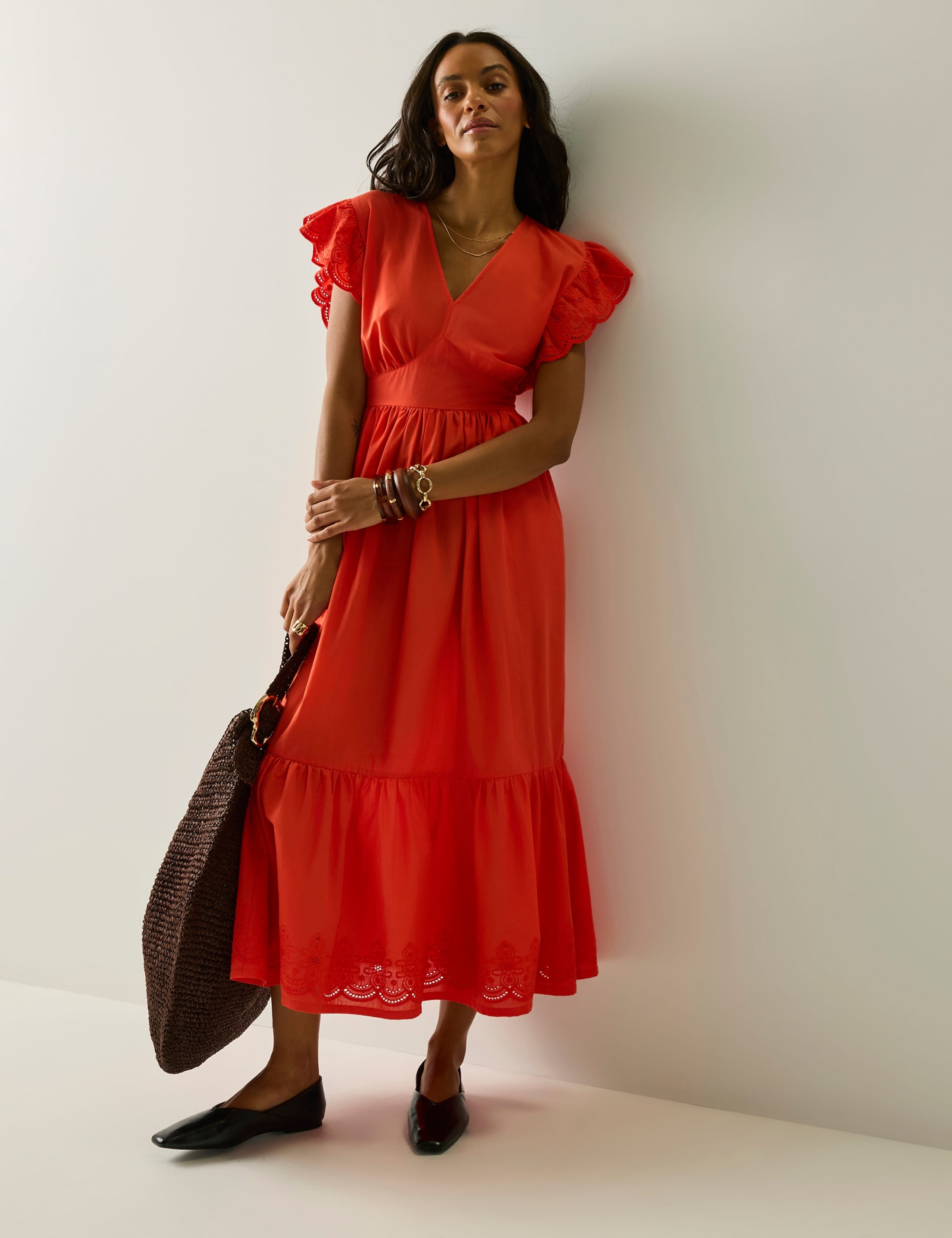 Ruffle Sleeve Midi Tiered Dress 5 of 8