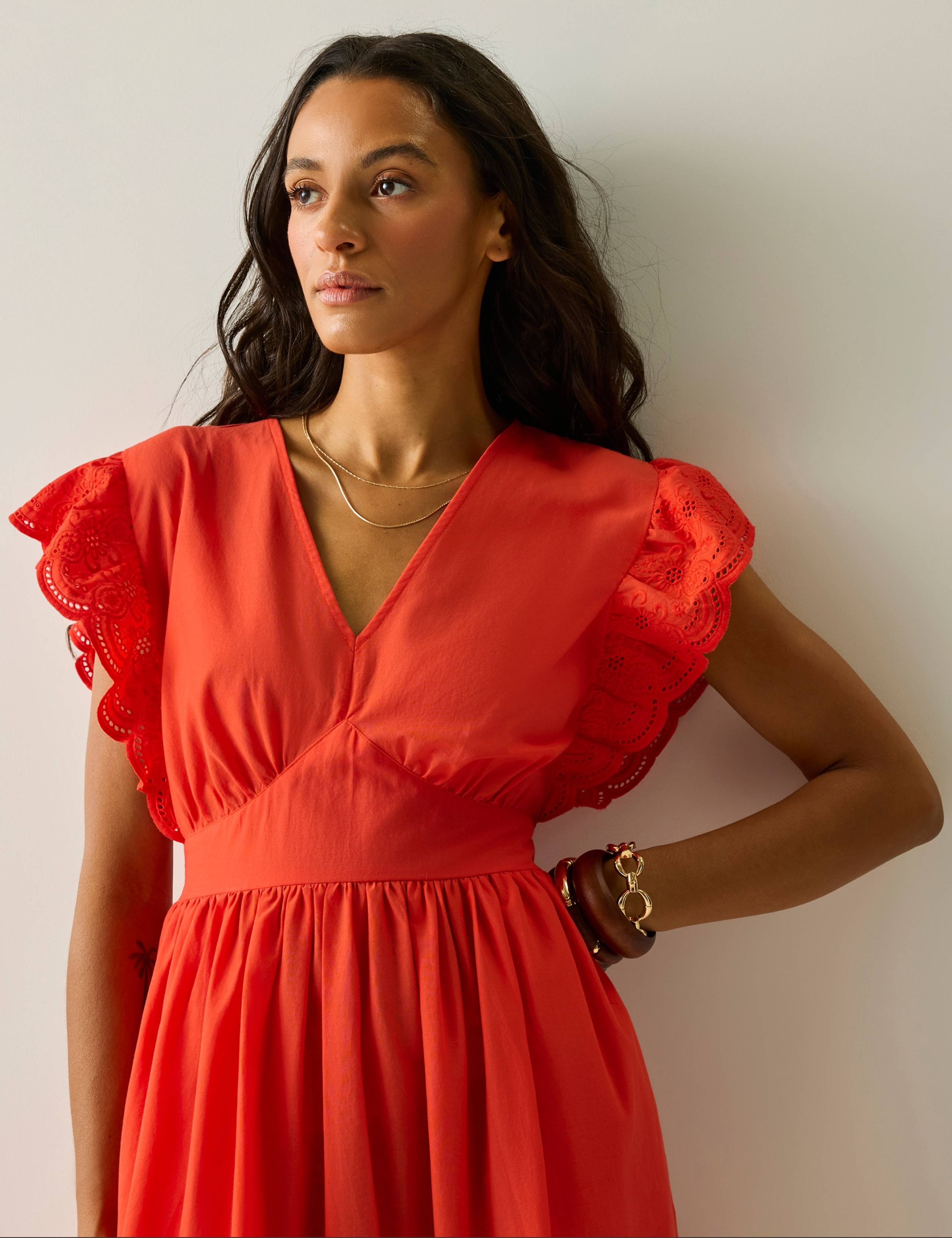Ruffle Sleeve Midi Tiered Dress 7 of 8