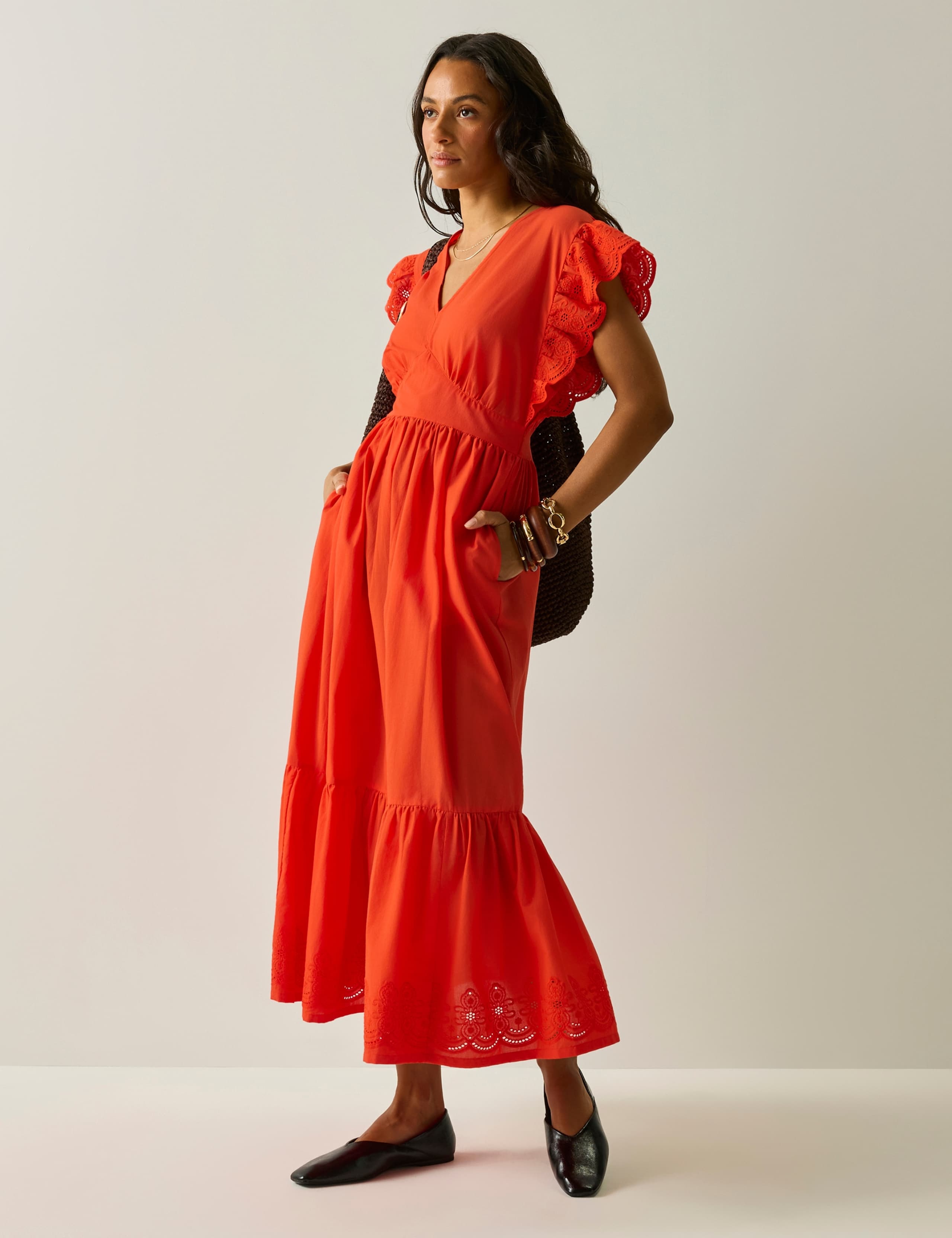 Ruffle Sleeve Midi Tiered Dress 8 of 8