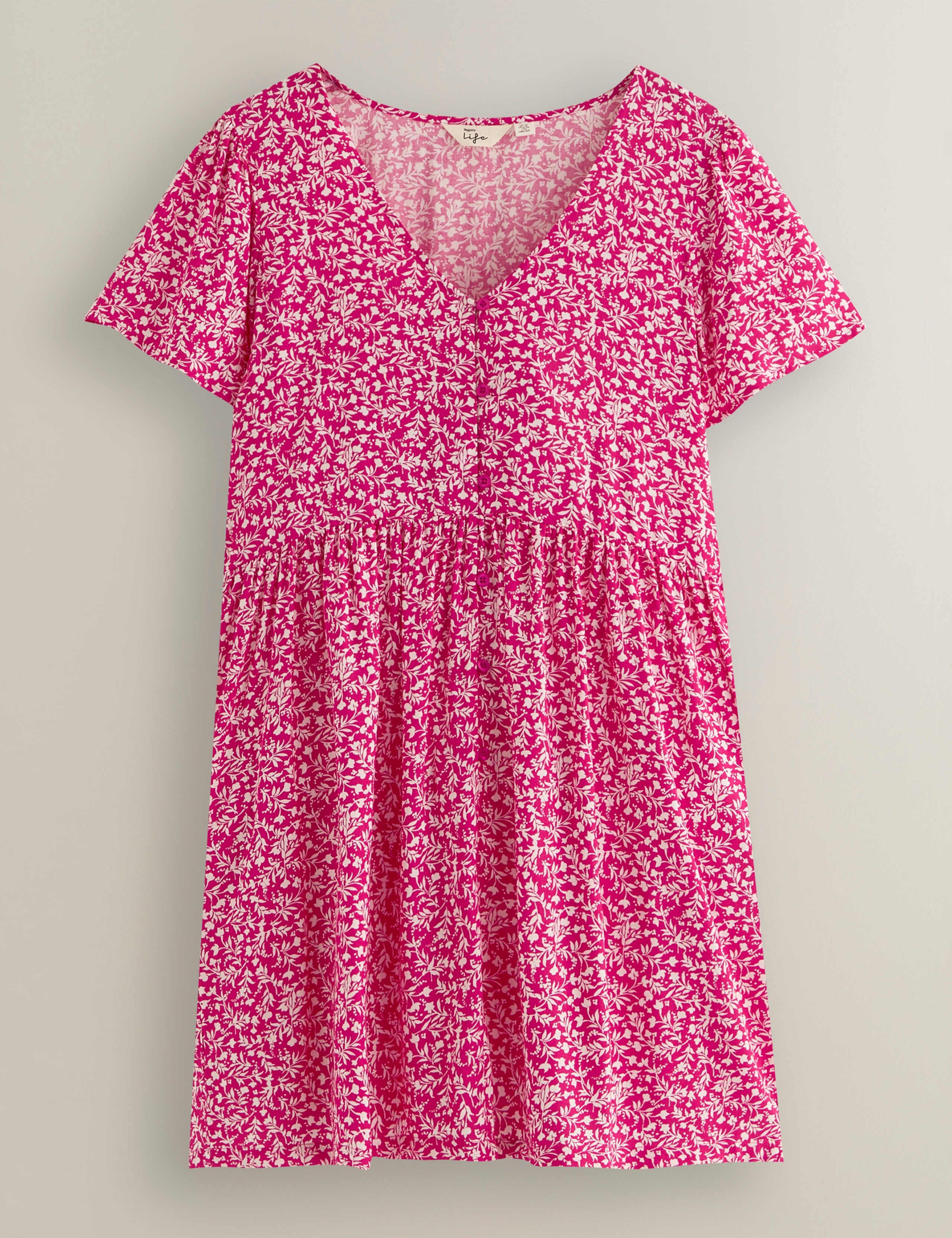 Tarida Floral V-Neck Knee Length Beach Dress 2 of 7