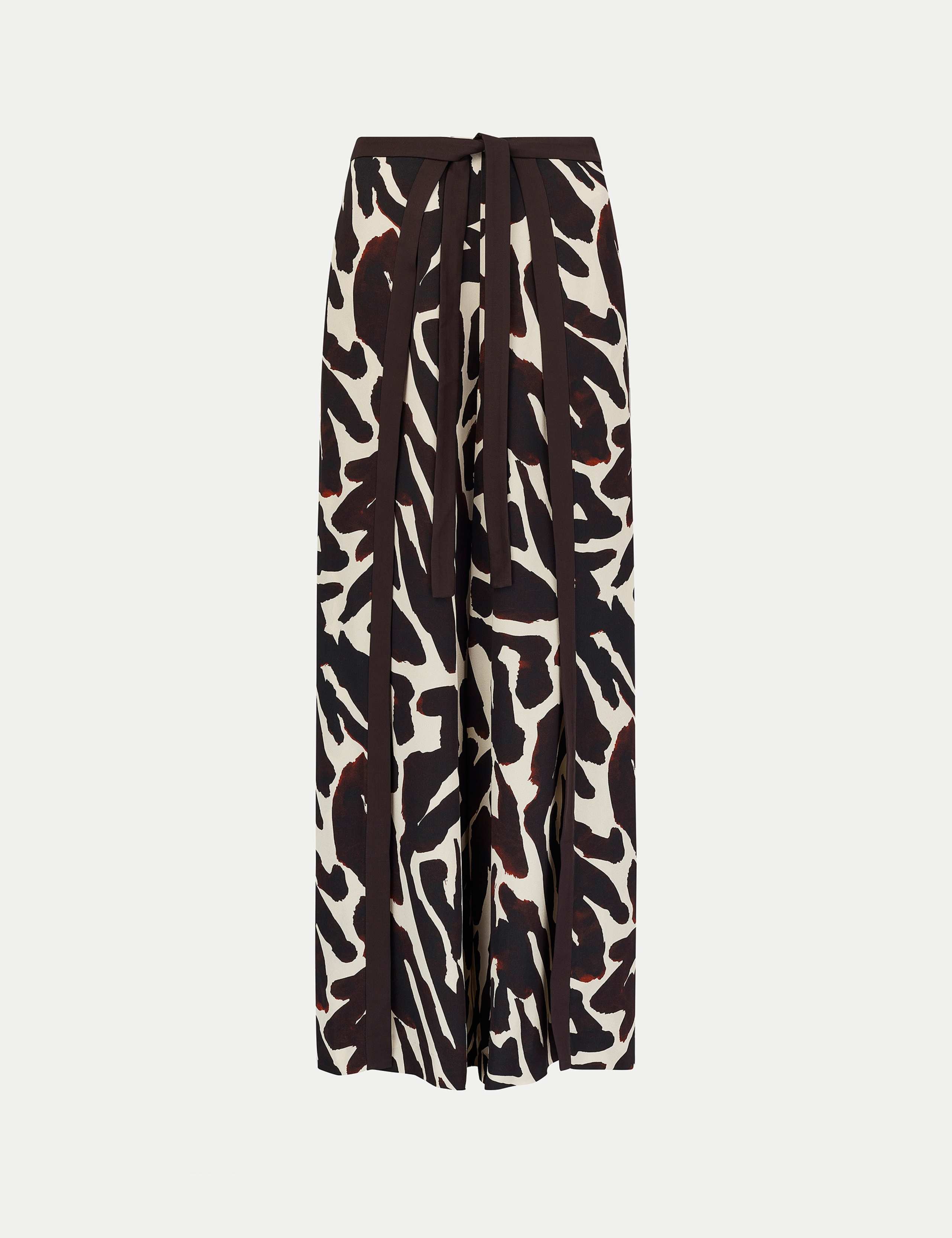 Satin Zebra Print Wrap Wide Leg Trousers 2 of 5