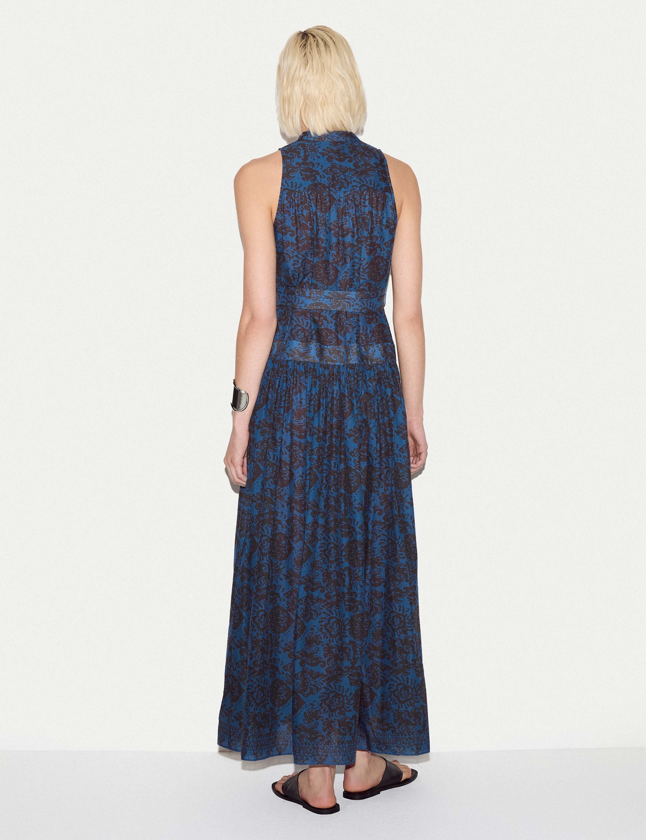 Pure Cotton Floral Notch Neck Midaxi Dress 3 of 5