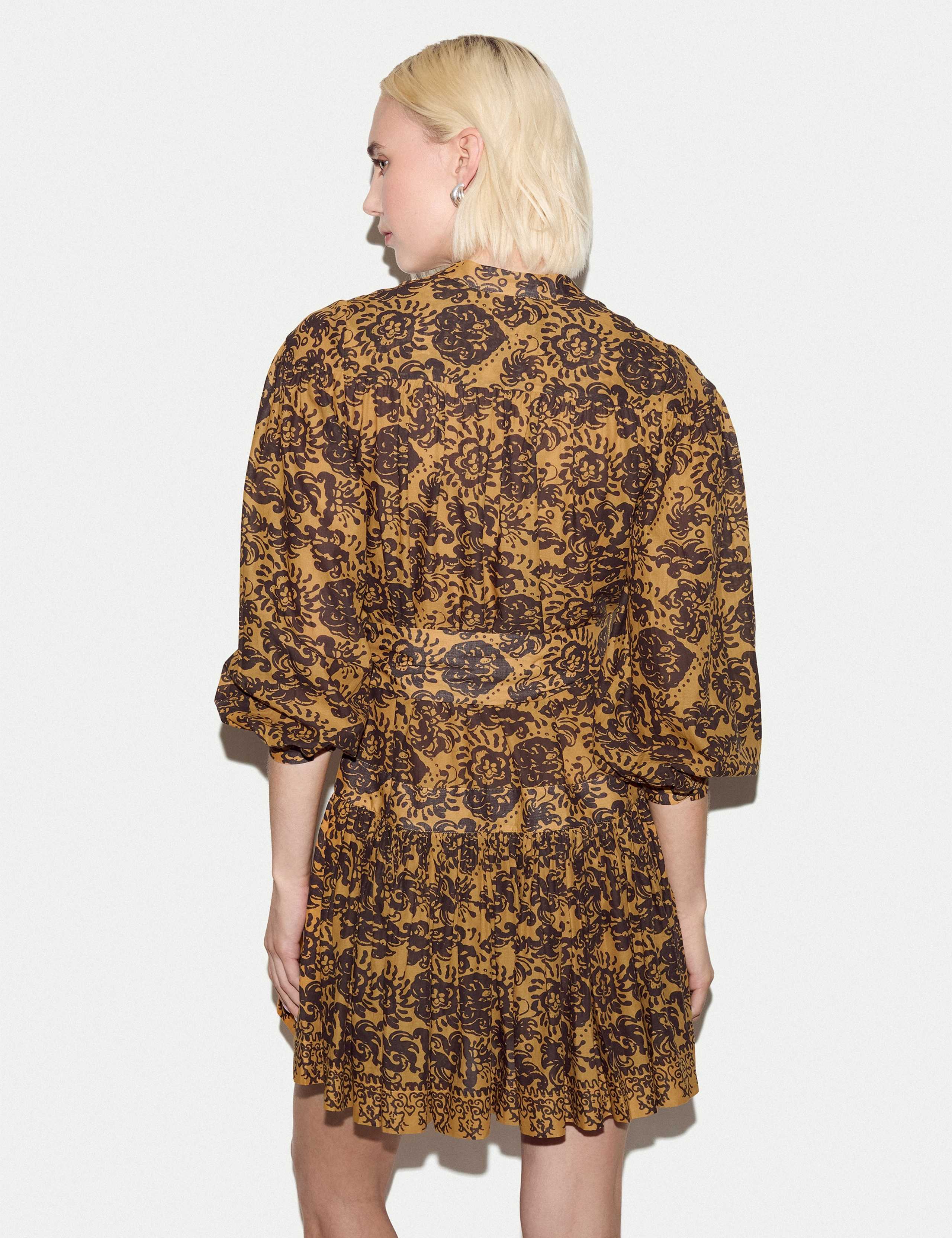 Pure Cotton Floral Notch Neck Mini Tea Dress 5 of 5