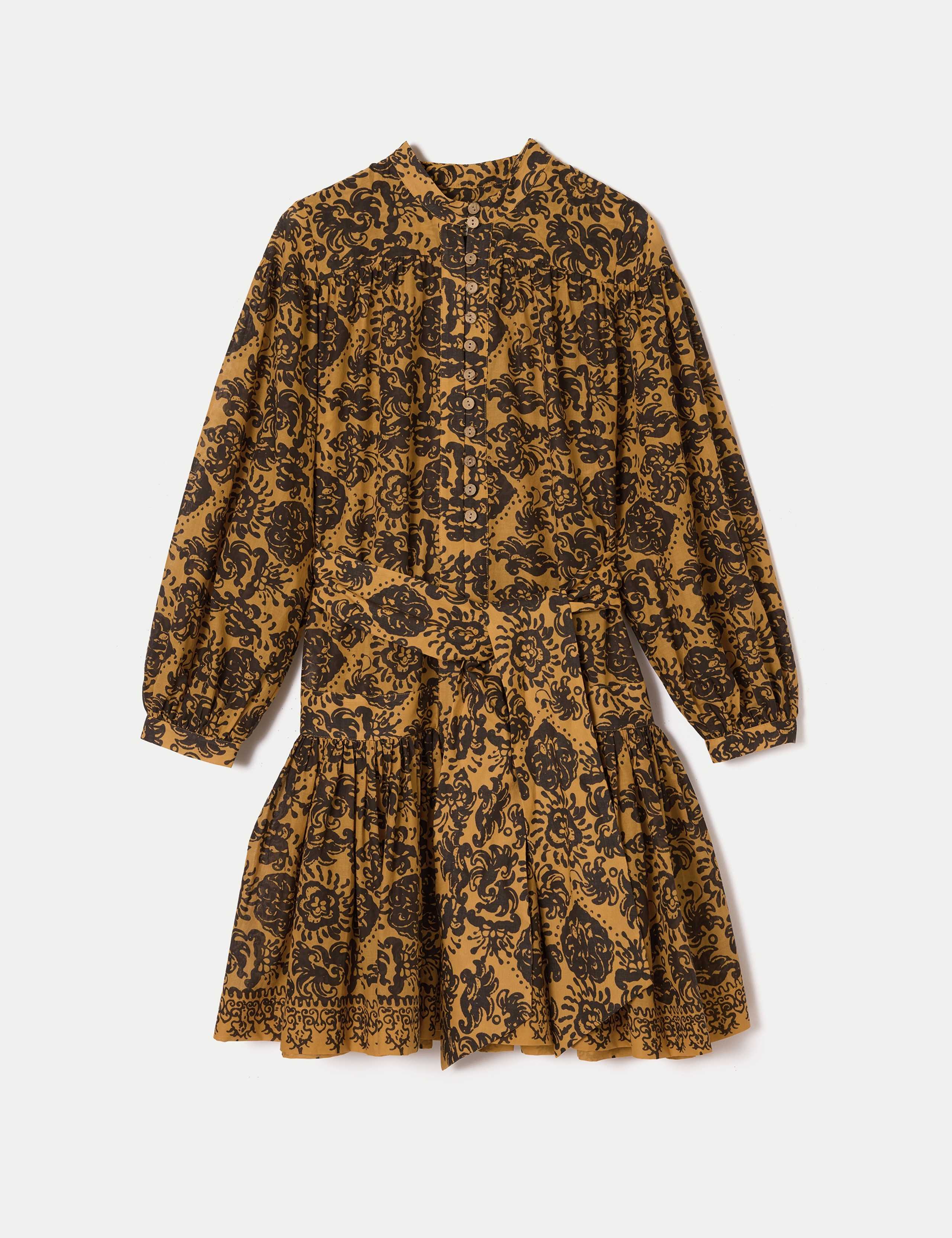 Pure Cotton Floral Notch Neck Mini Tea Dress 2 of 5