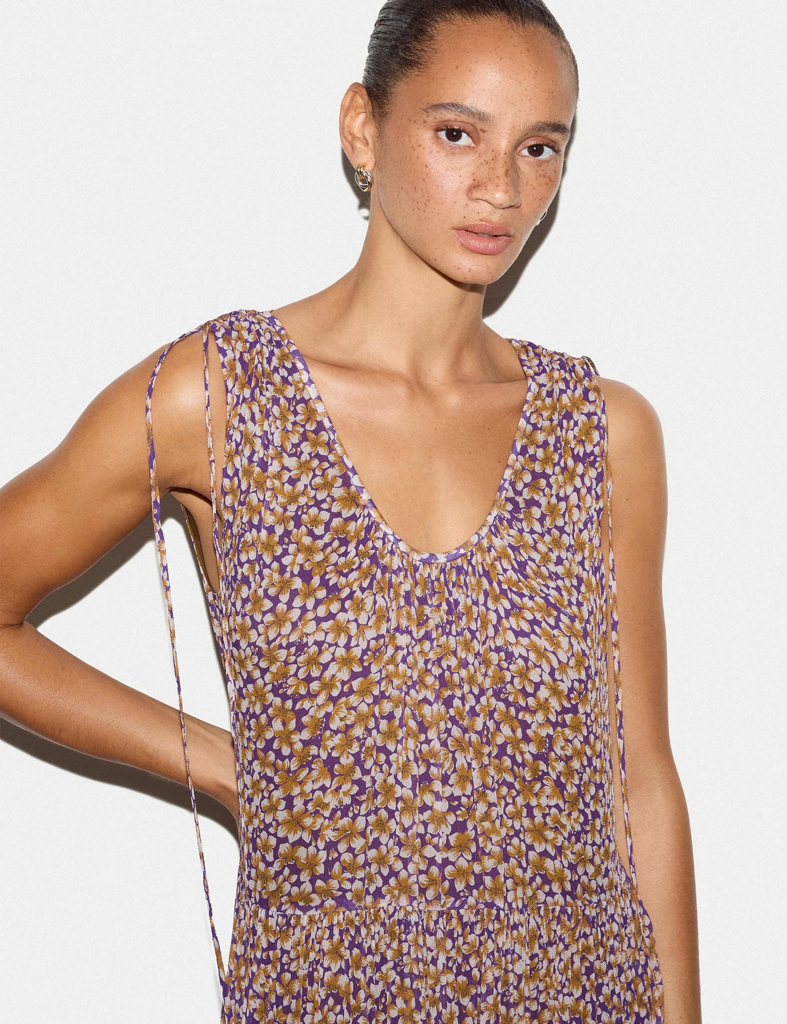 Floral Scoop Neck Maxi Tiered Dress 5 of 6