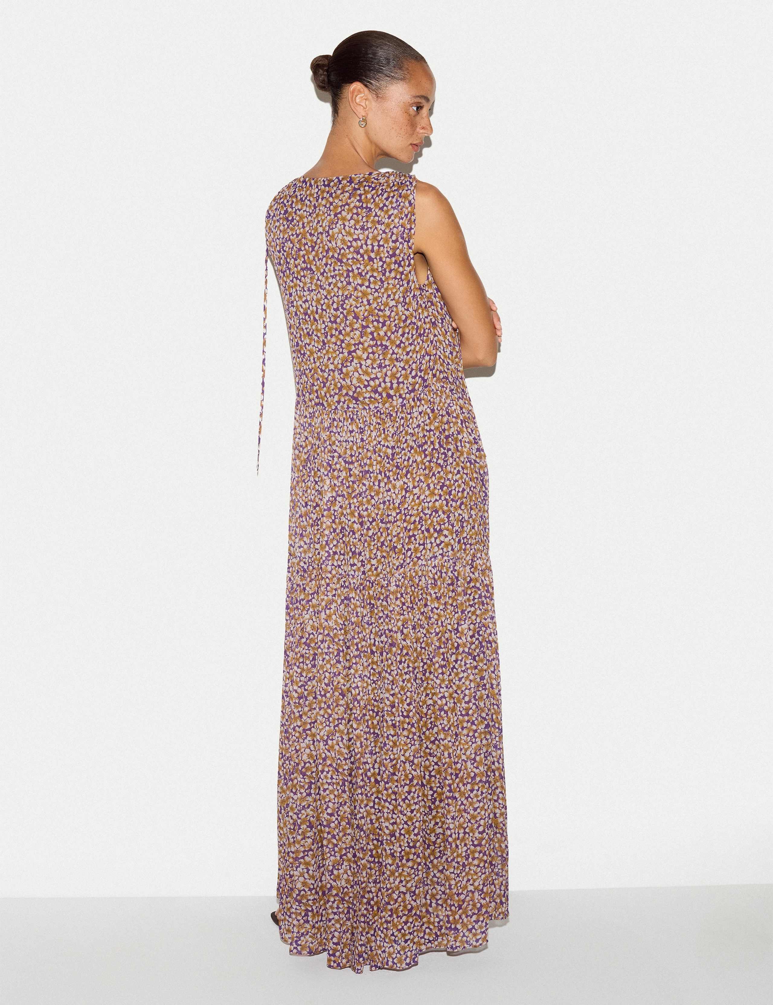 Floral Scoop Neck Maxi Tiered Dress 6 of 6