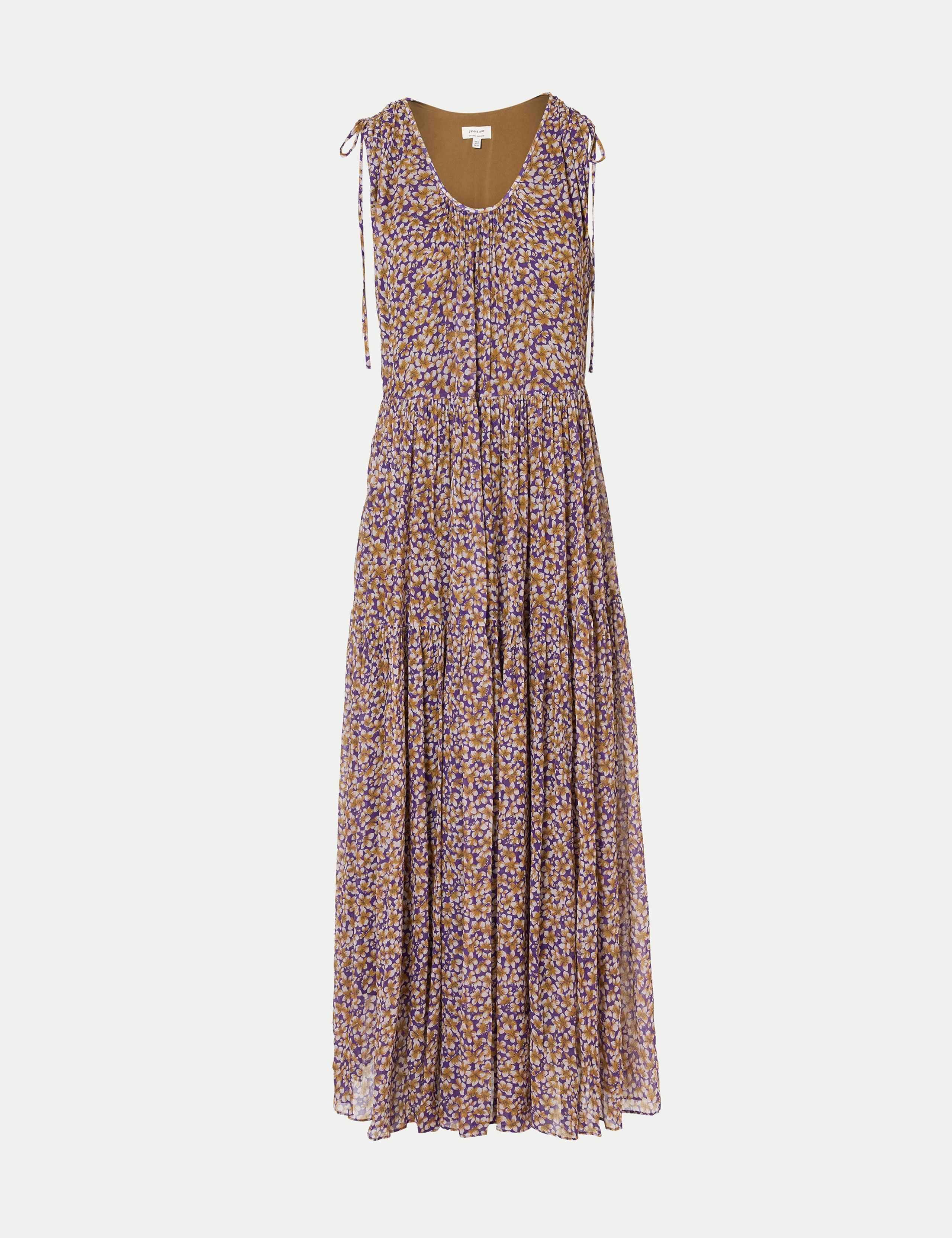 Floral Scoop Neck Maxi Tiered Dress 2 of 6