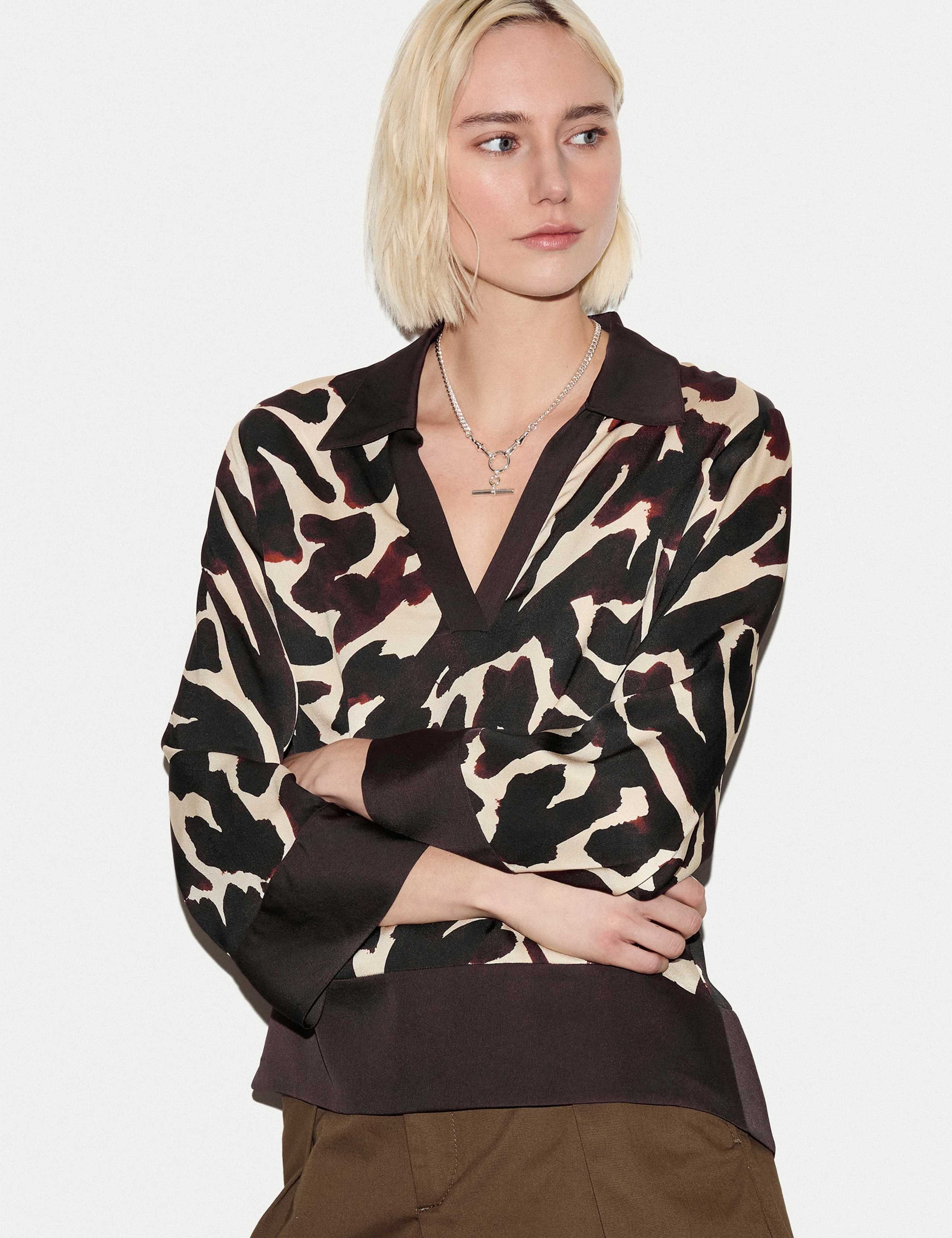 Satin Zebra Print Shirt 4 of 5