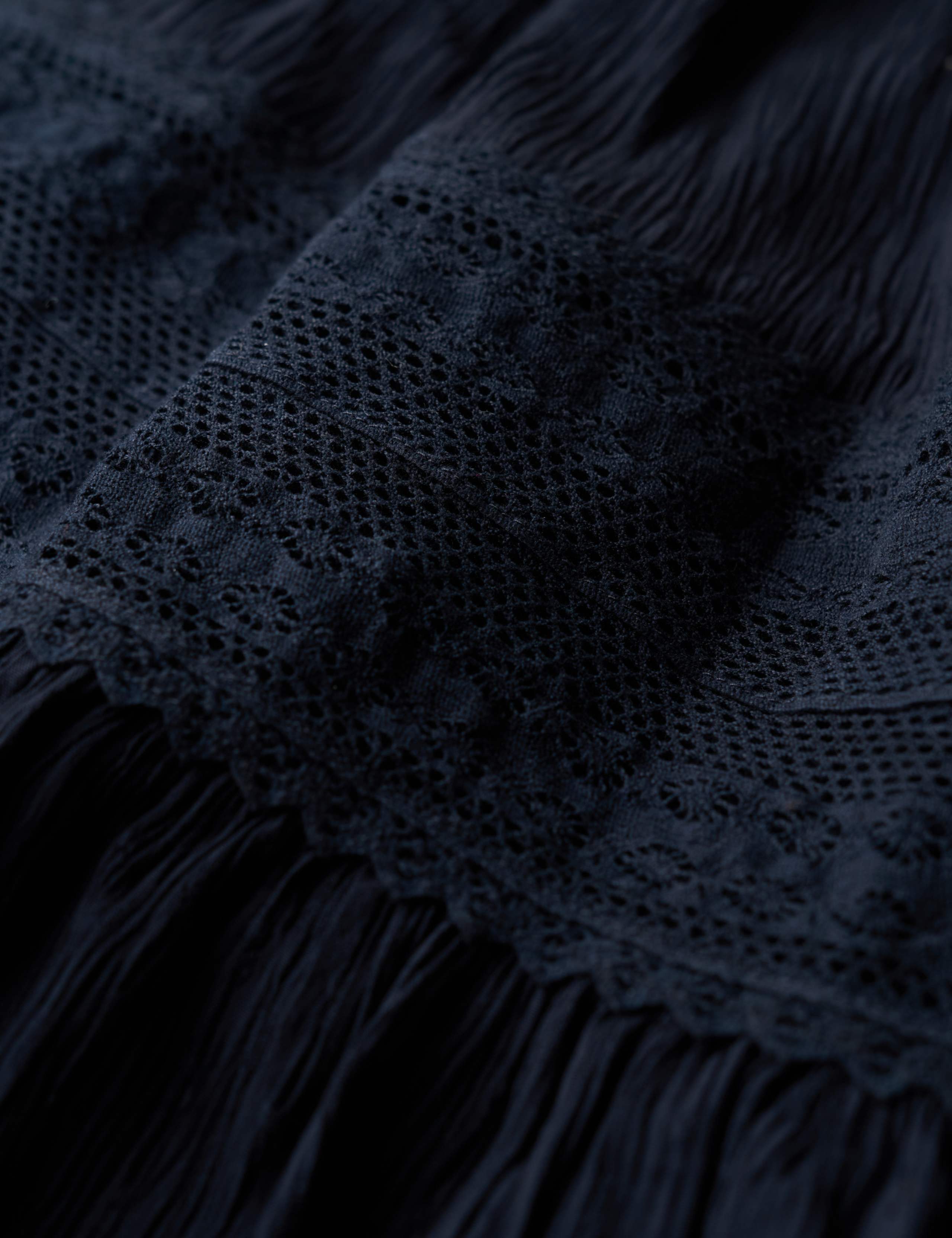 Textured Lace Detail Maxi Tiered Skirt 5 of 5
