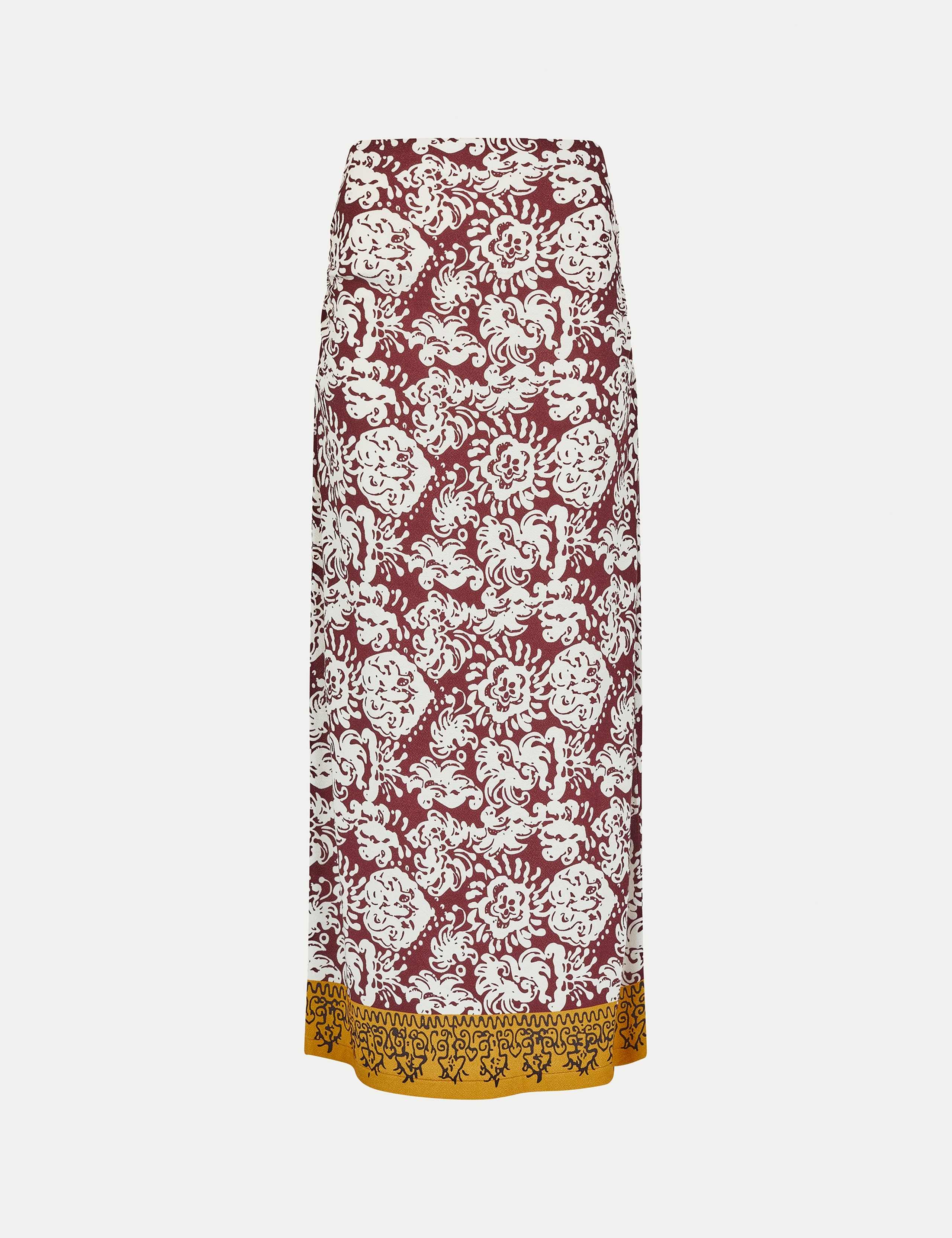 Jersey Floral Maxi A-Line Skirt 2 of 5