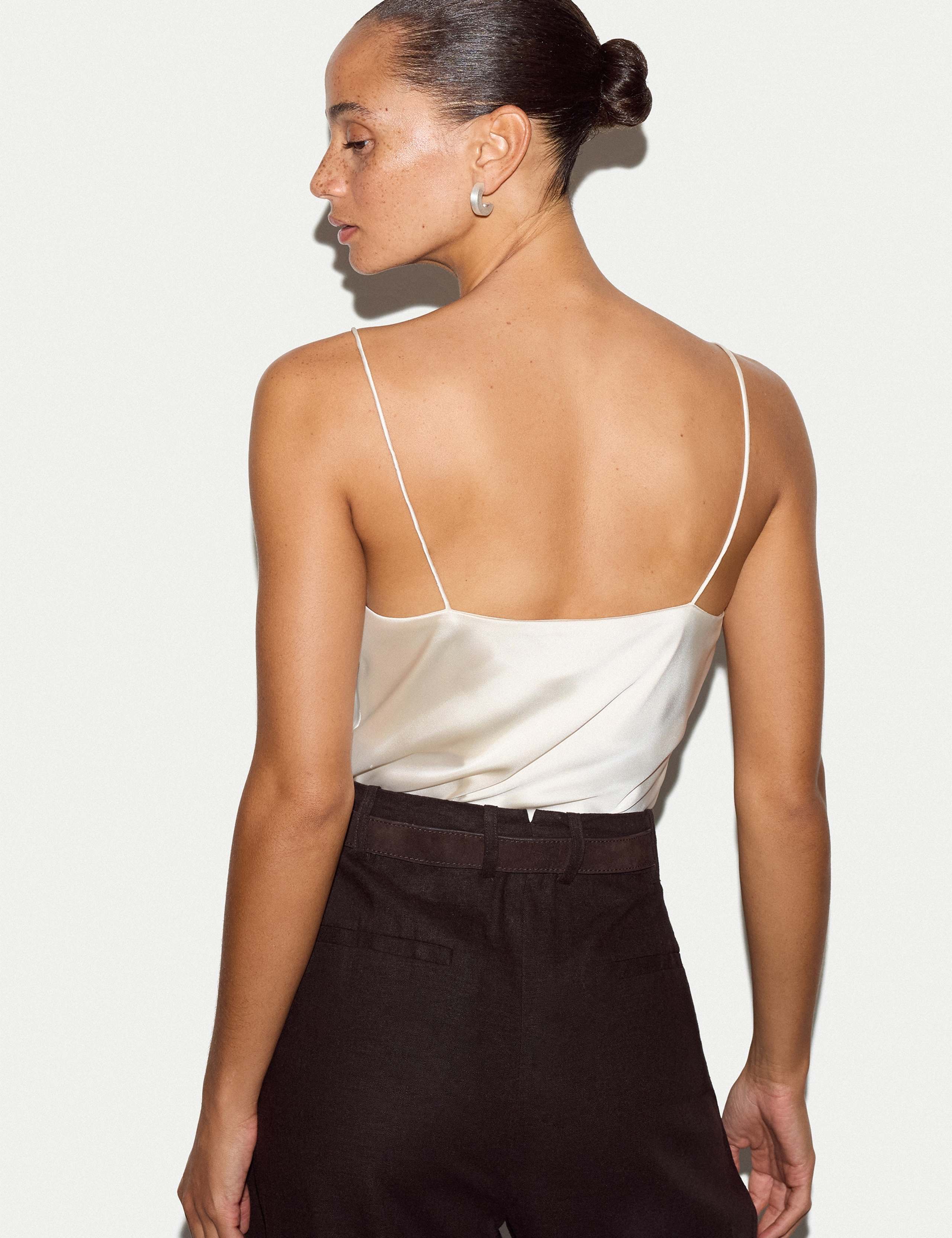 Satin V-Neck Cami Top 3 of 5