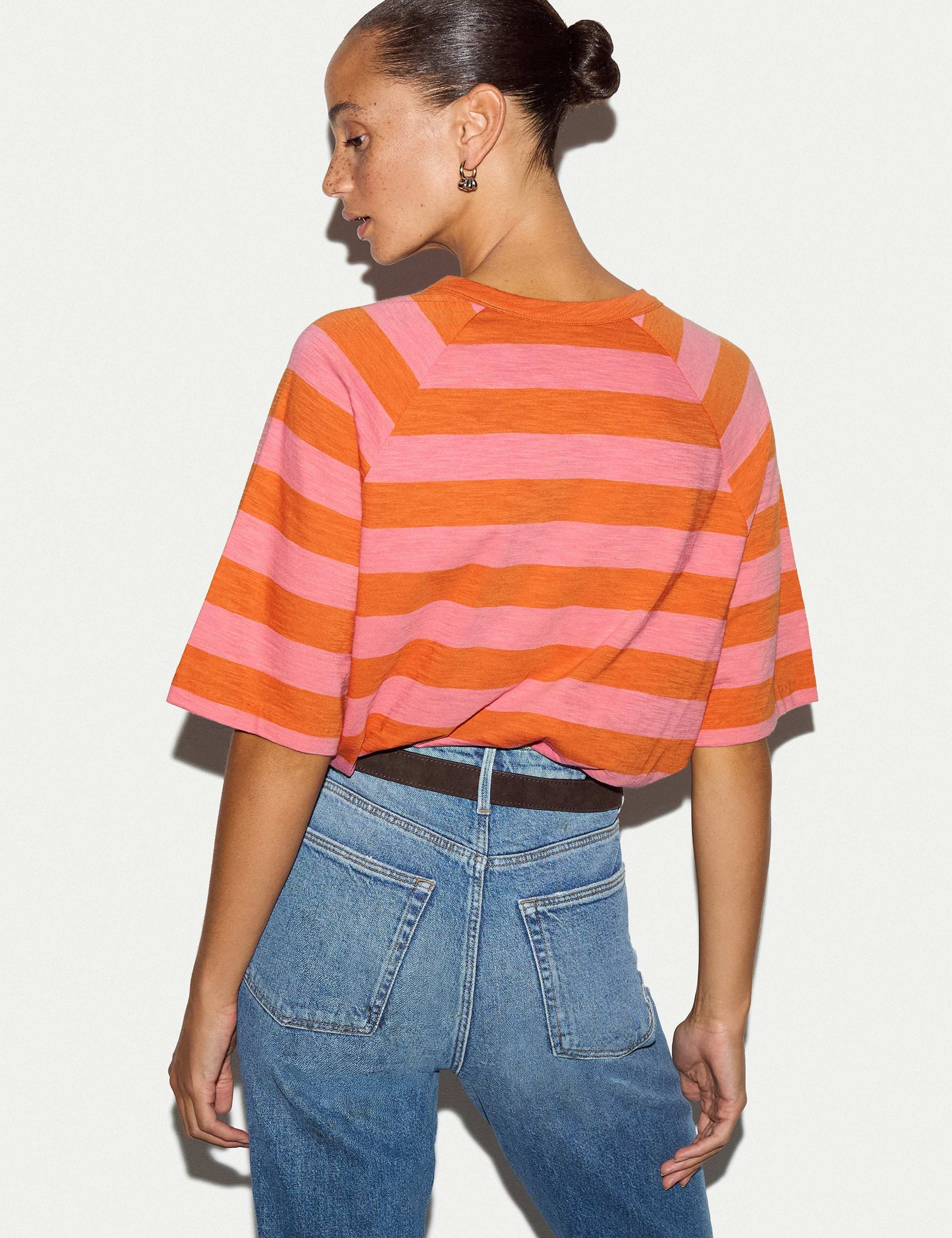 Pure Cotton Slub Striped T-Shirt 3 of 5