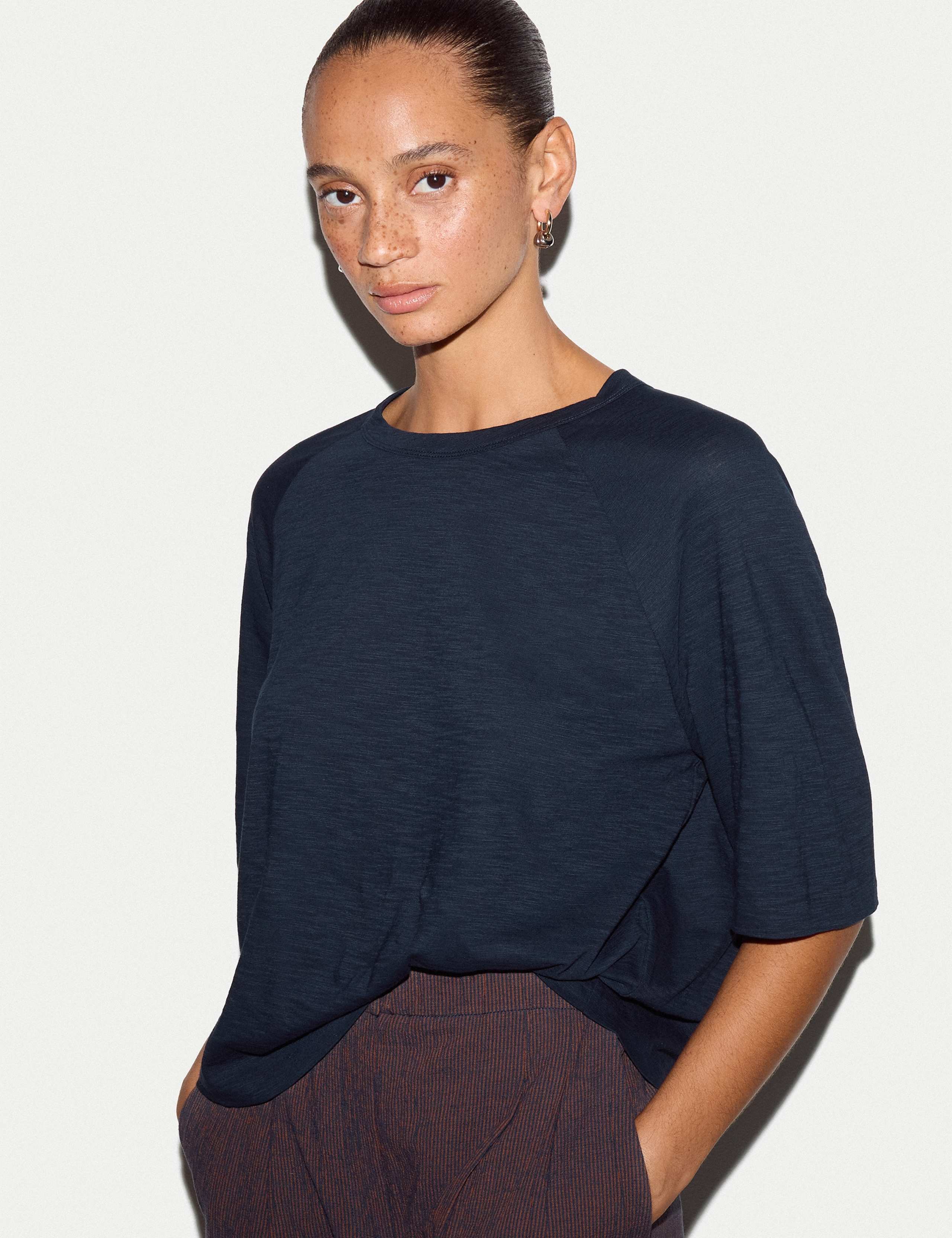 Pure Cotton Slub Boxy Top 3 of 5