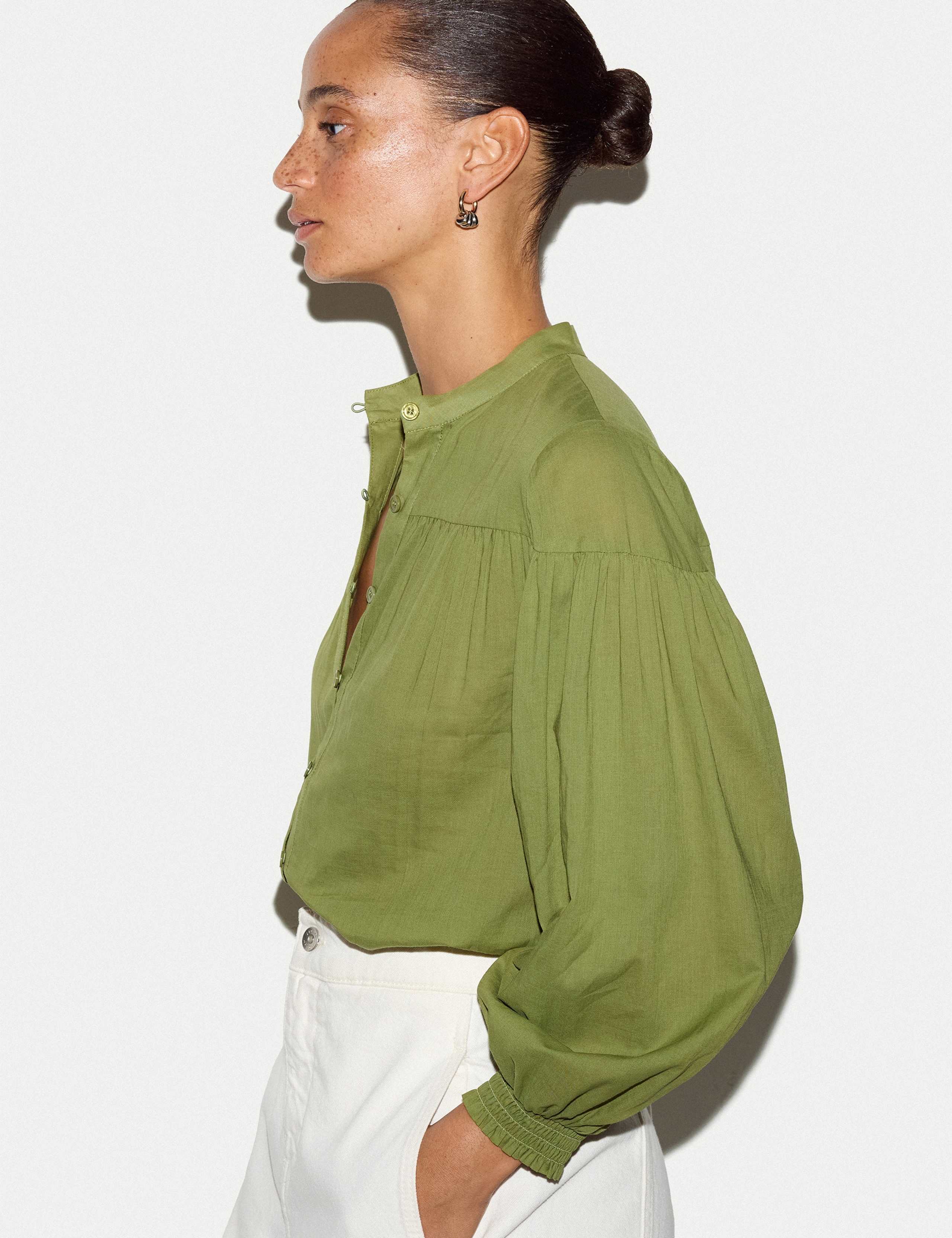 Pure Cotton Balloon Sleeve Top 3 of 4