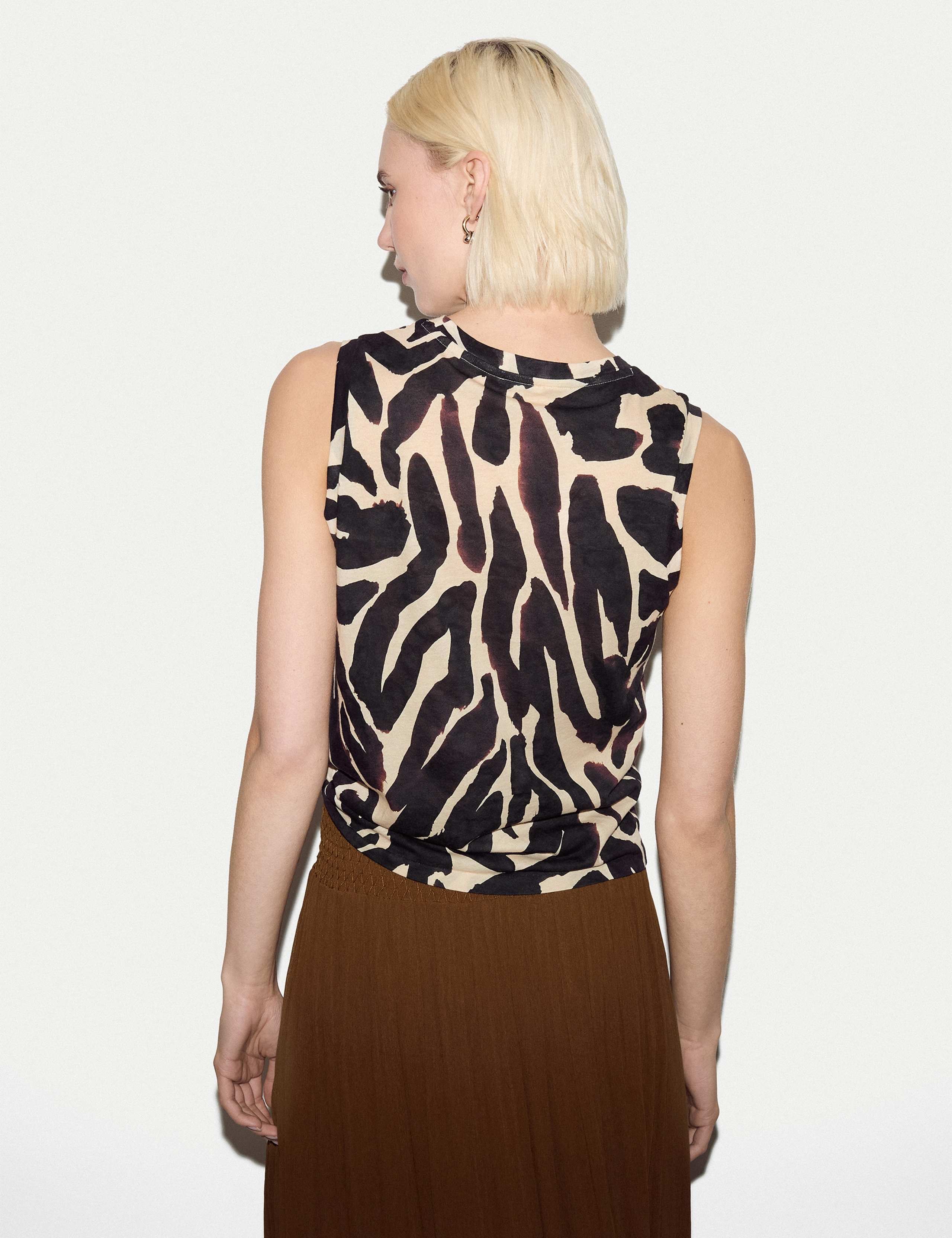 Pure Cotton Slub Zebra Print Tank Top 5 of 6