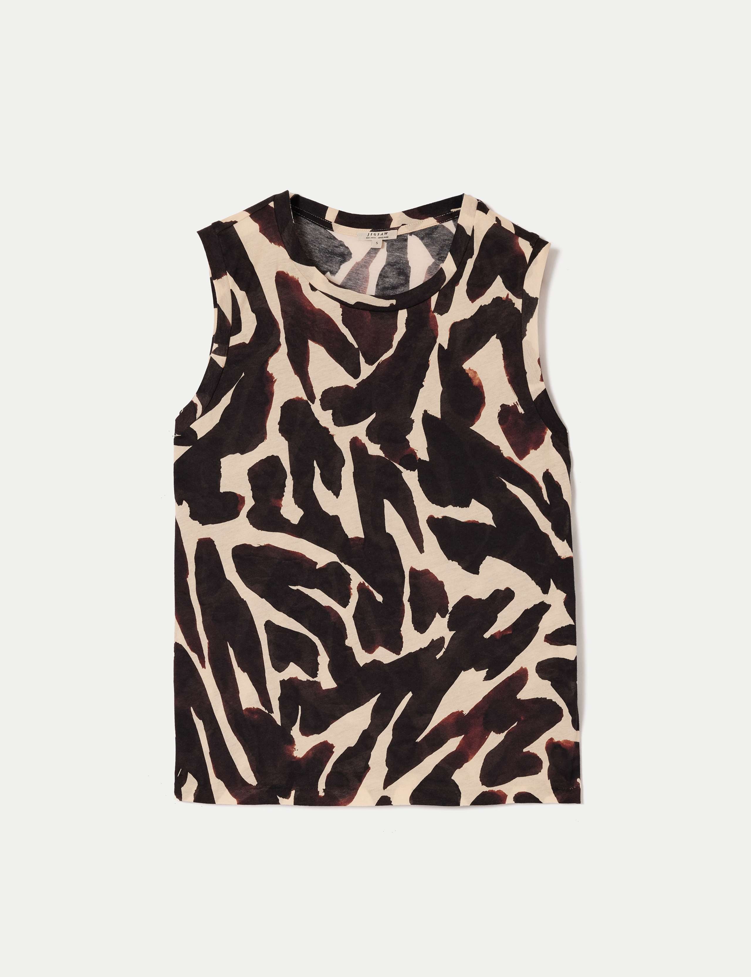 Pure Cotton Slub Zebra Print Tank Top 2 of 6