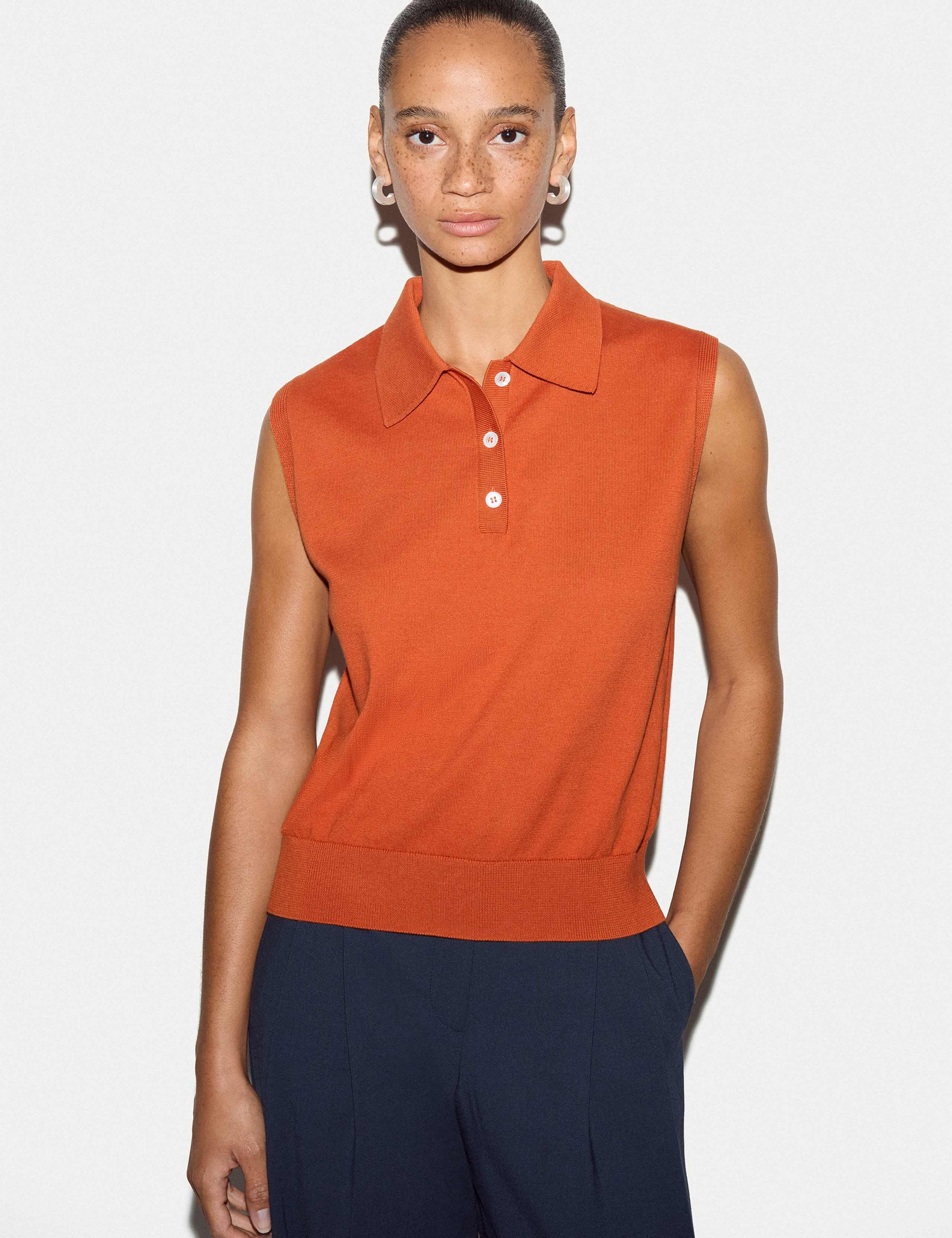 Pure Cotton Collared Vest Top 1 of 4