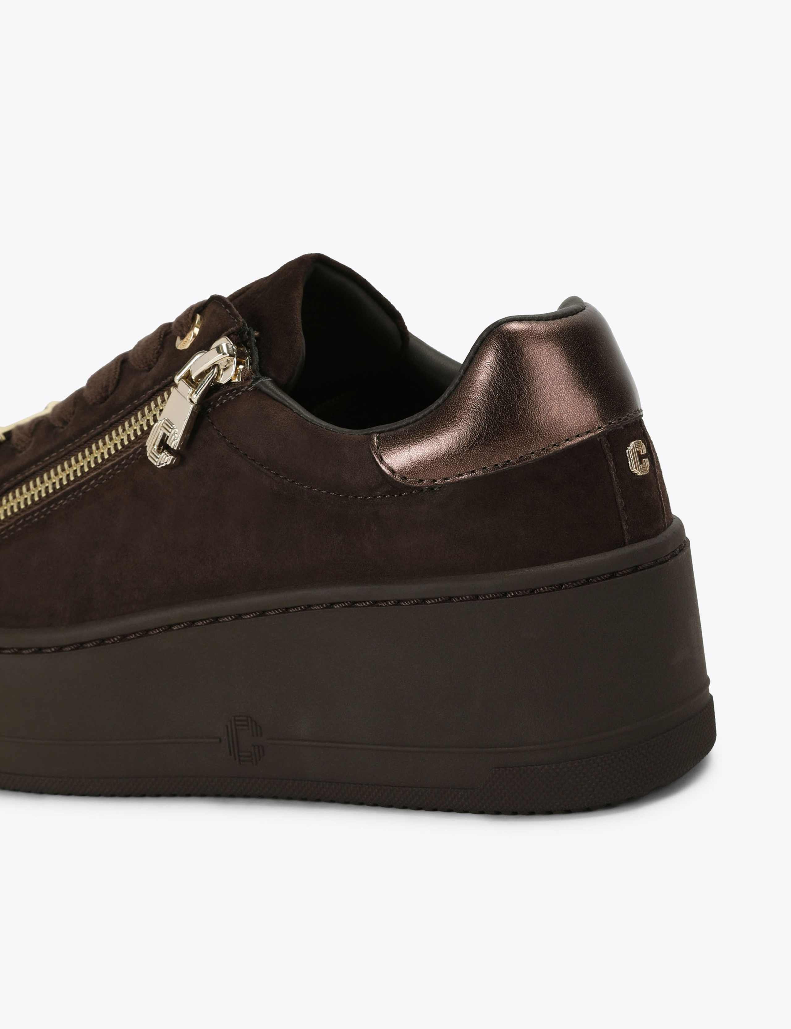 Suede Lace Up Zip Platform Trainers 4 of 4