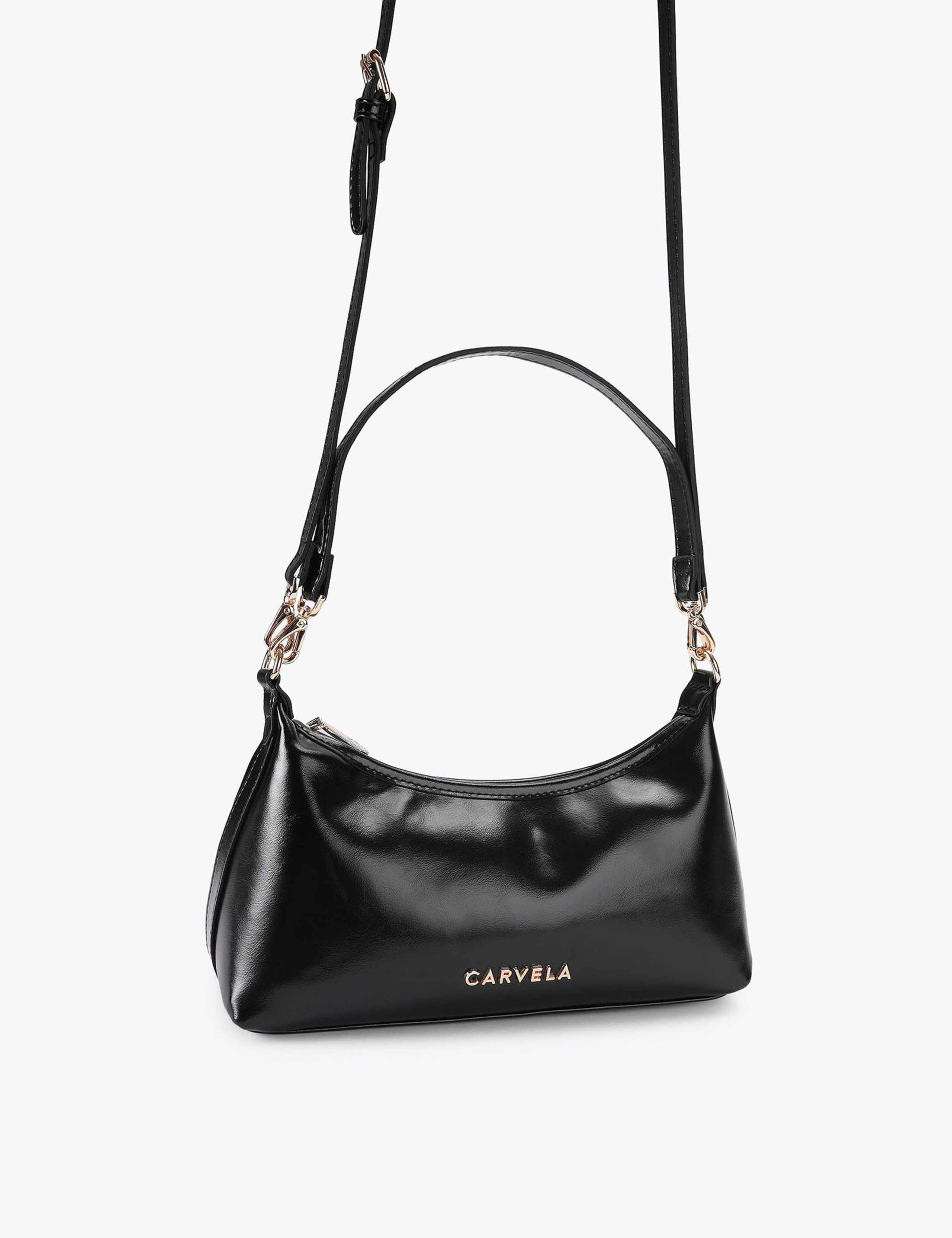 Faux Leather Patent Finish Shoulder Bag 3 of 4