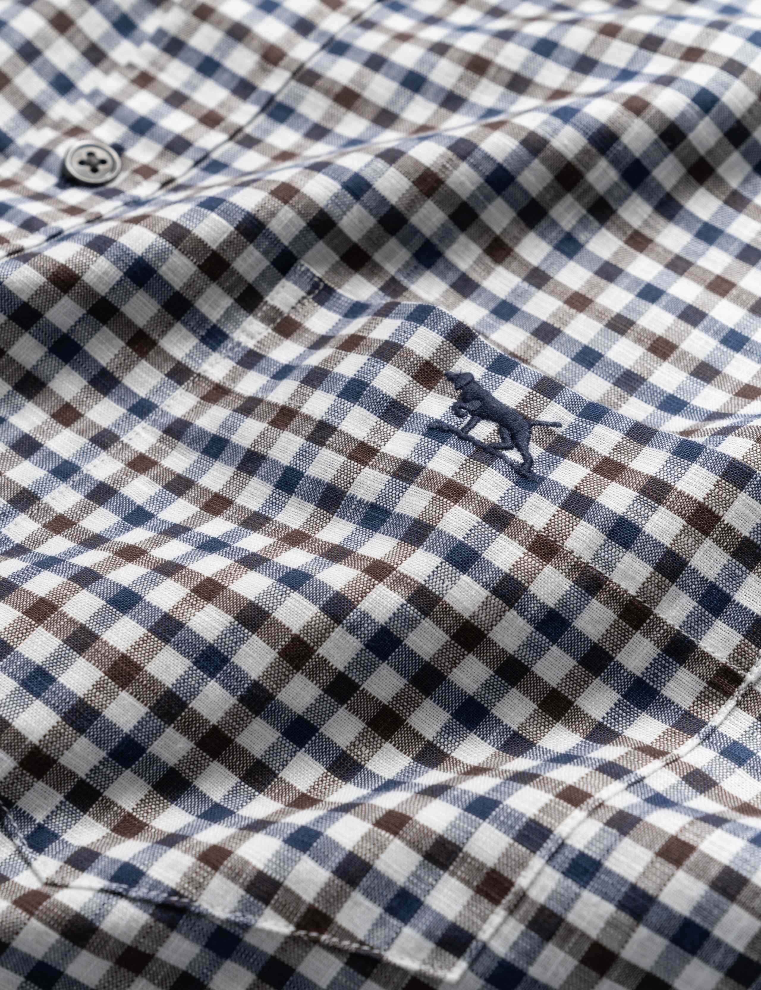 Cotton Linen Blend Checked Oxford Shirt 6 of 6