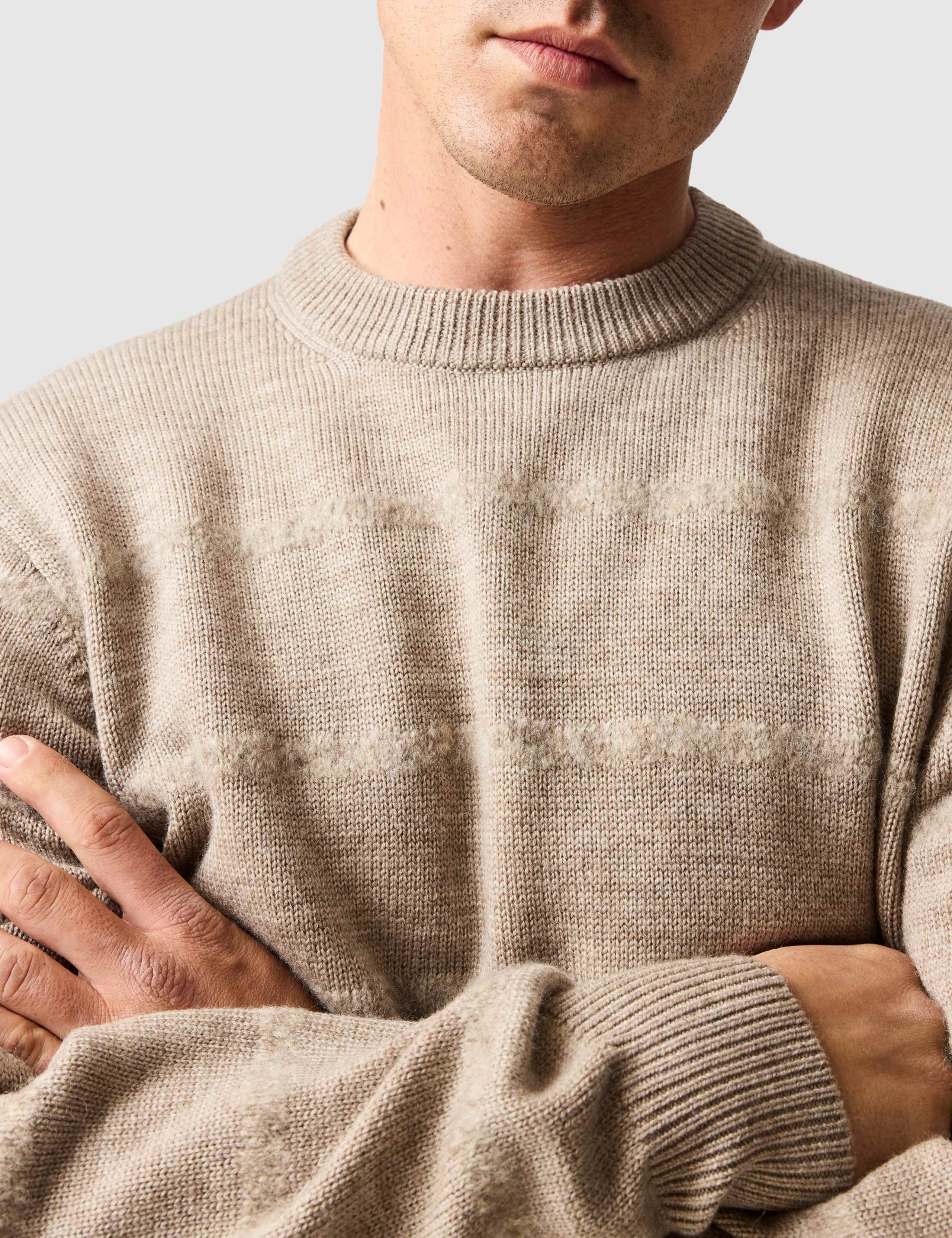 Wool Rich Crew Neck Textured Jumper 3 of 6