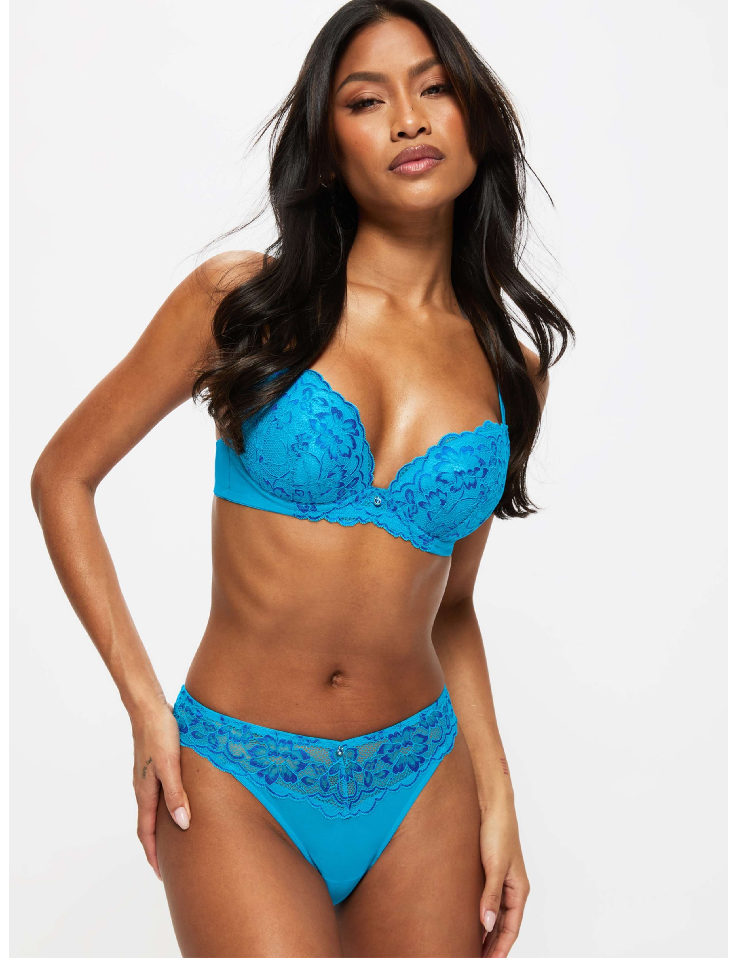 Sexy Lace Mesh & Floral Lace Thong 3 of 4