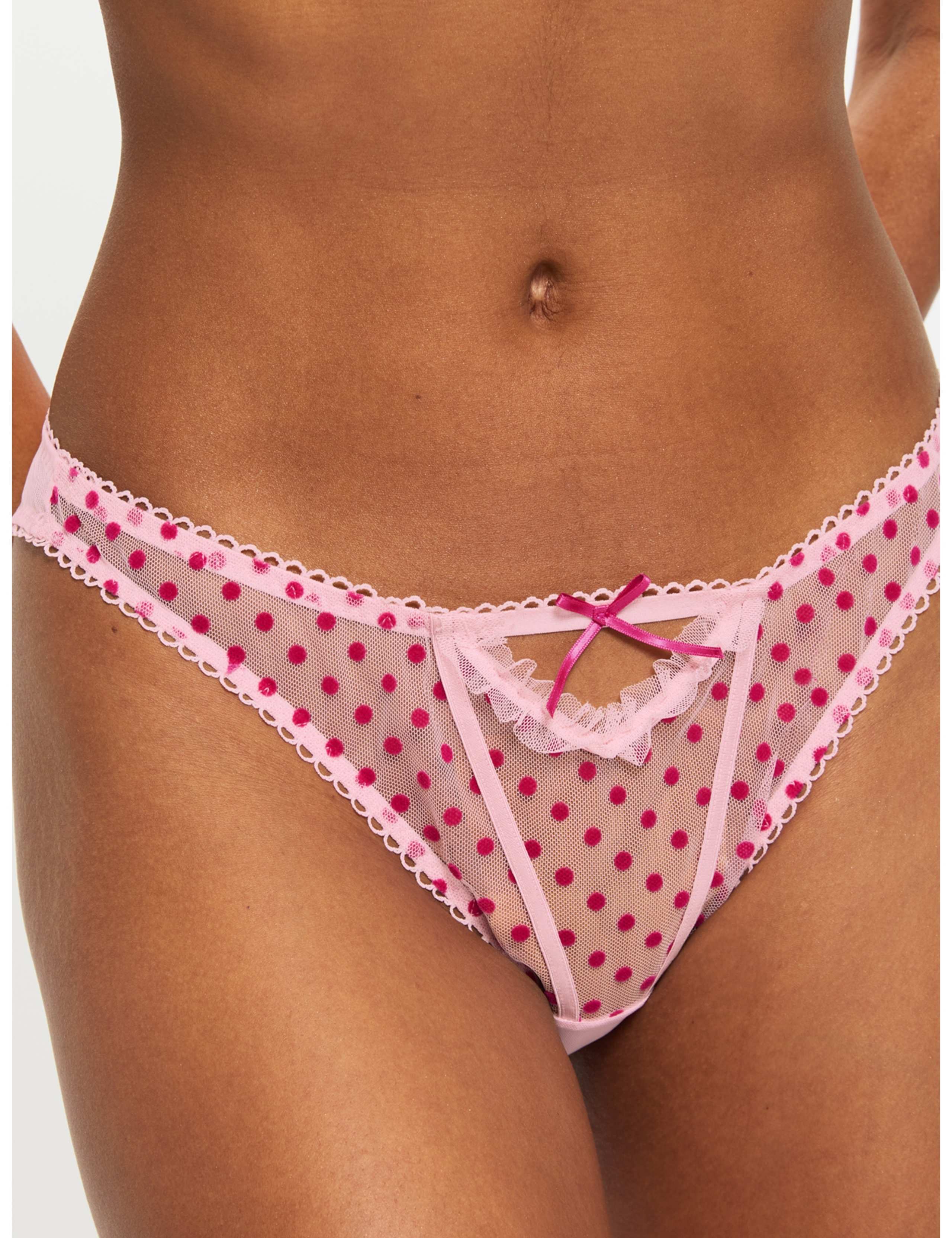 Polka Dot Embroidered Mesh Brazilian Knickers 5 of 5