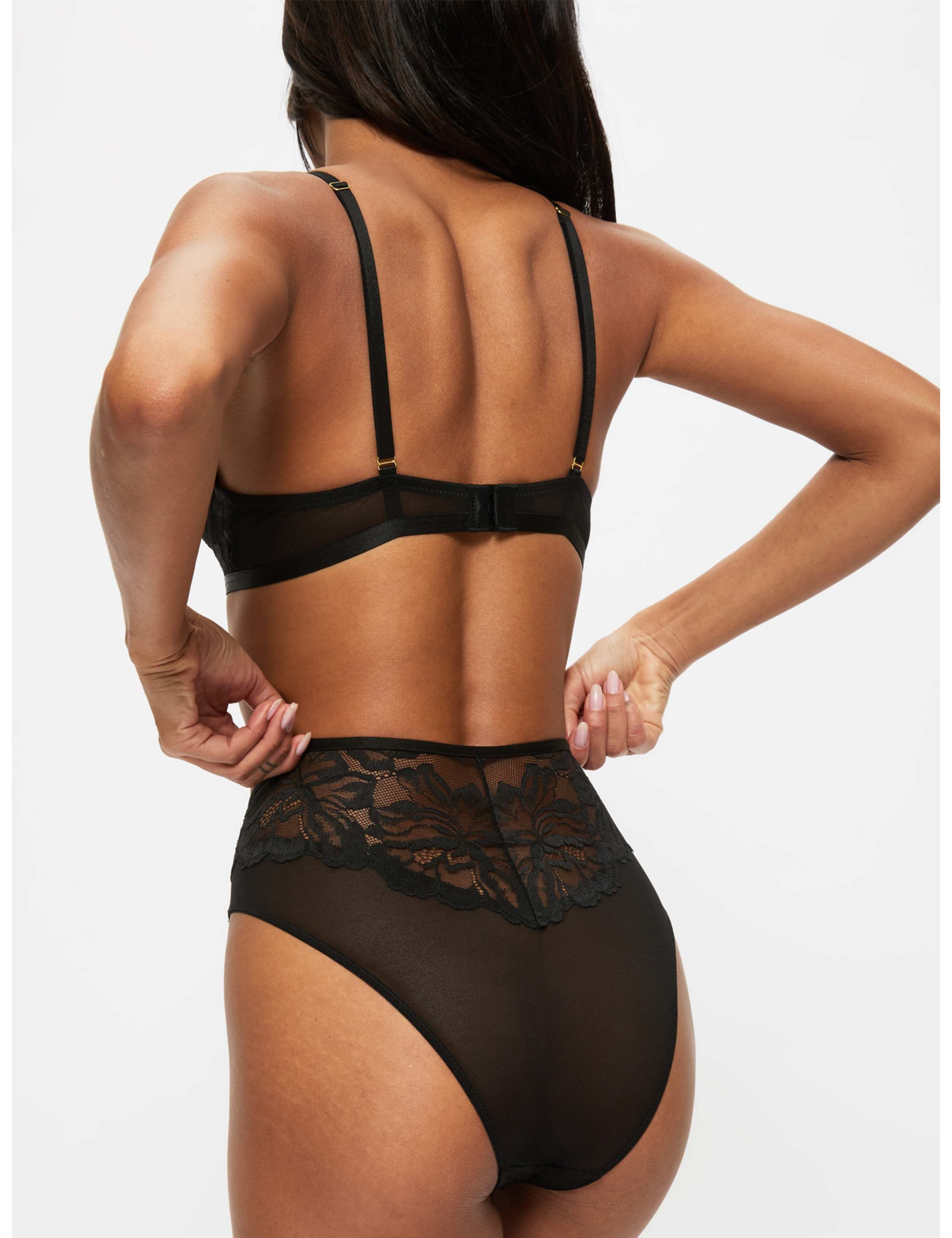 Mesh & Lace High Waisted Brazilian Knickers 4 of 5