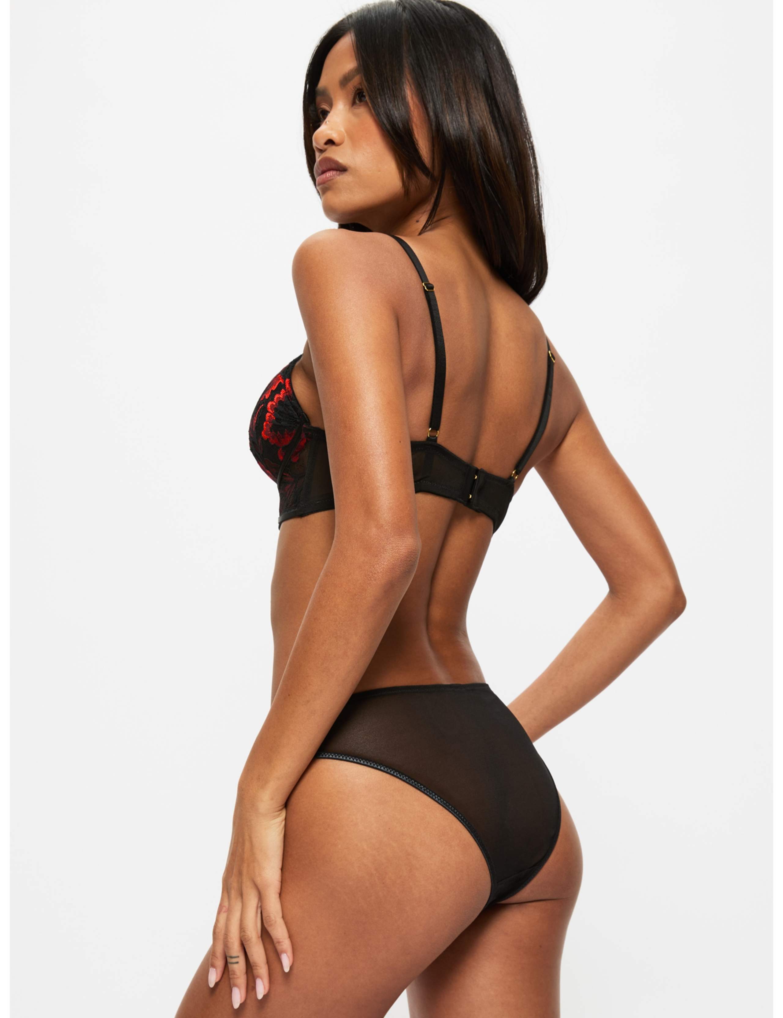 Mesh & Floral Lace Brazilian Knickers 4 of 5