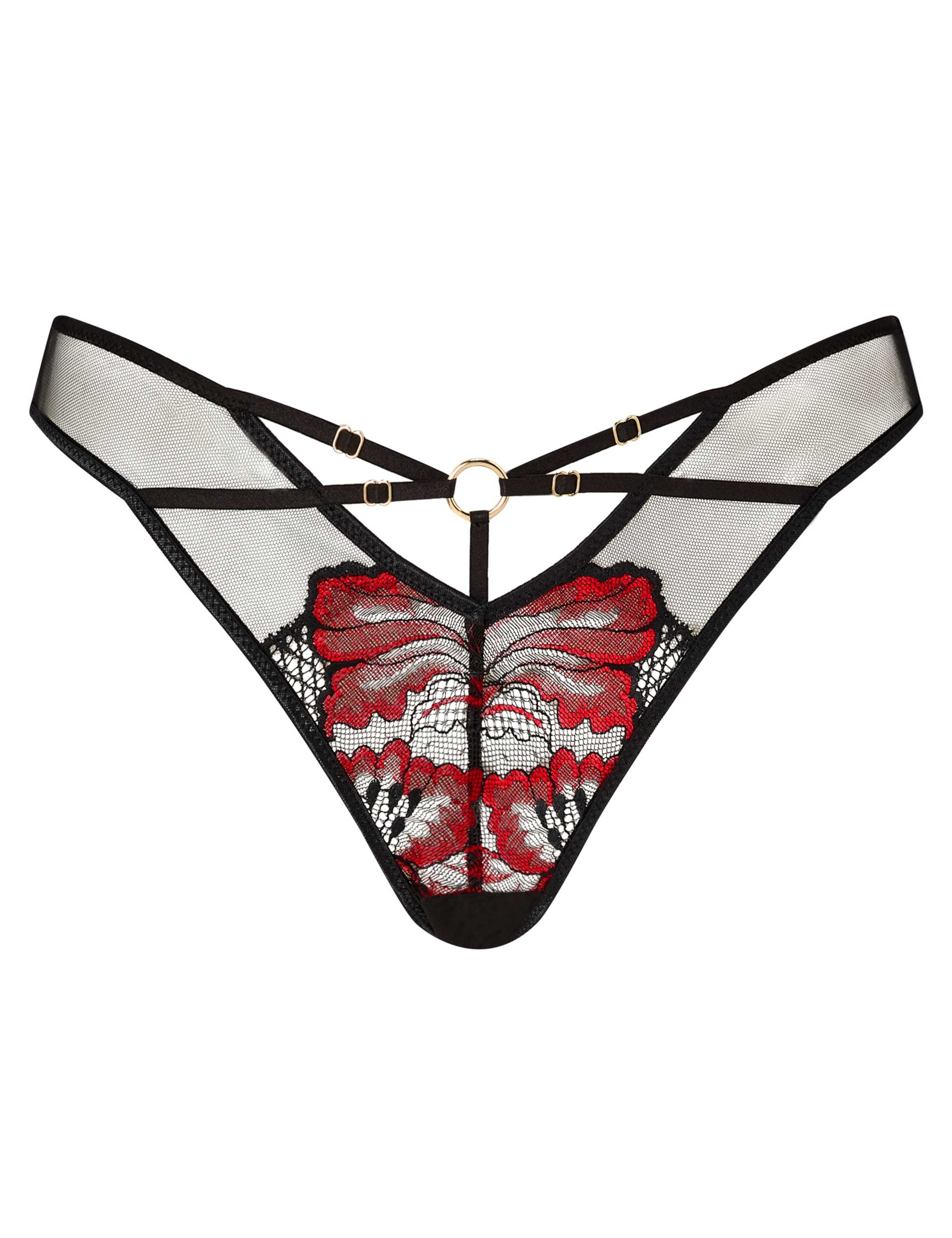 Mesh & Floral Lace Brazilian Knickers 2 of 5