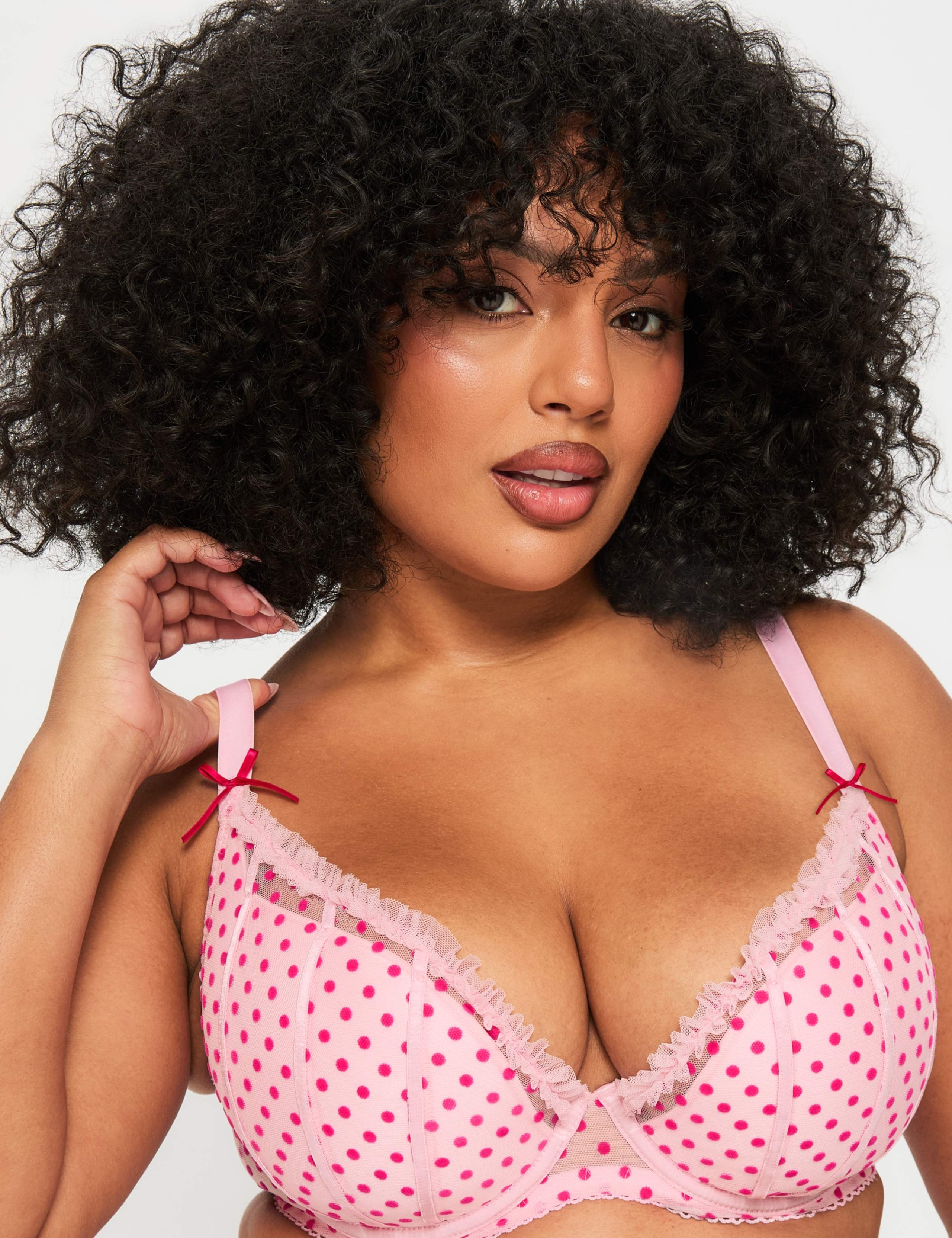 Mesh Polka Dot Wired Plunge Bra (A-G) 6 of 8