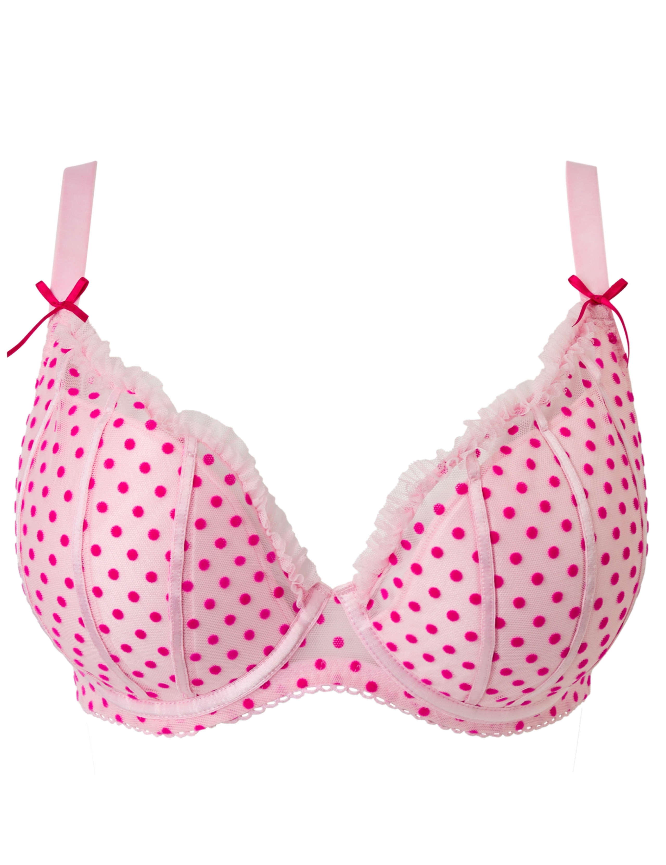 Mesh Polka Dot Wired Plunge Bra (A-G) 8 of 8