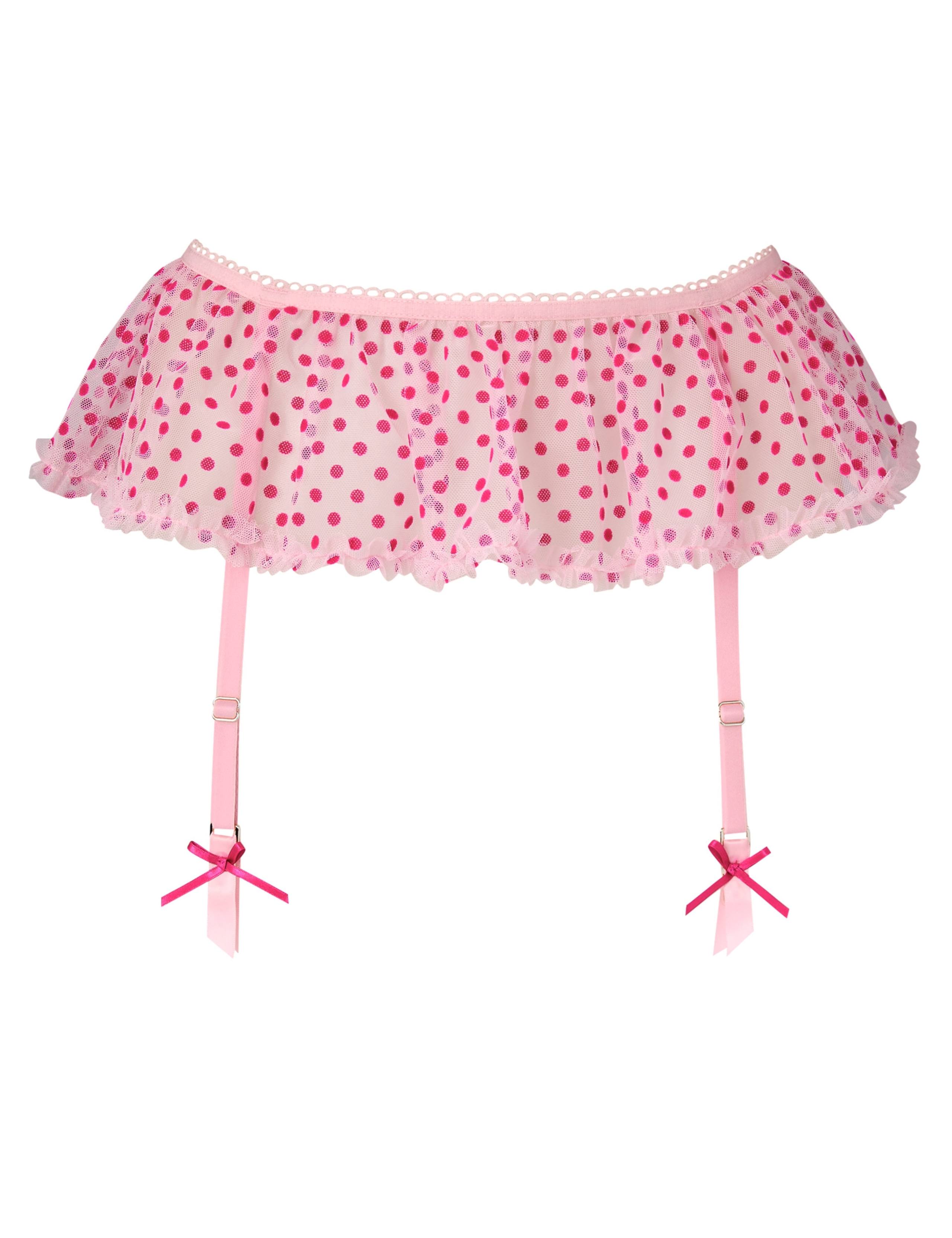 Polka Dot Embroidered Mesh Frill Suspender 2 of 5