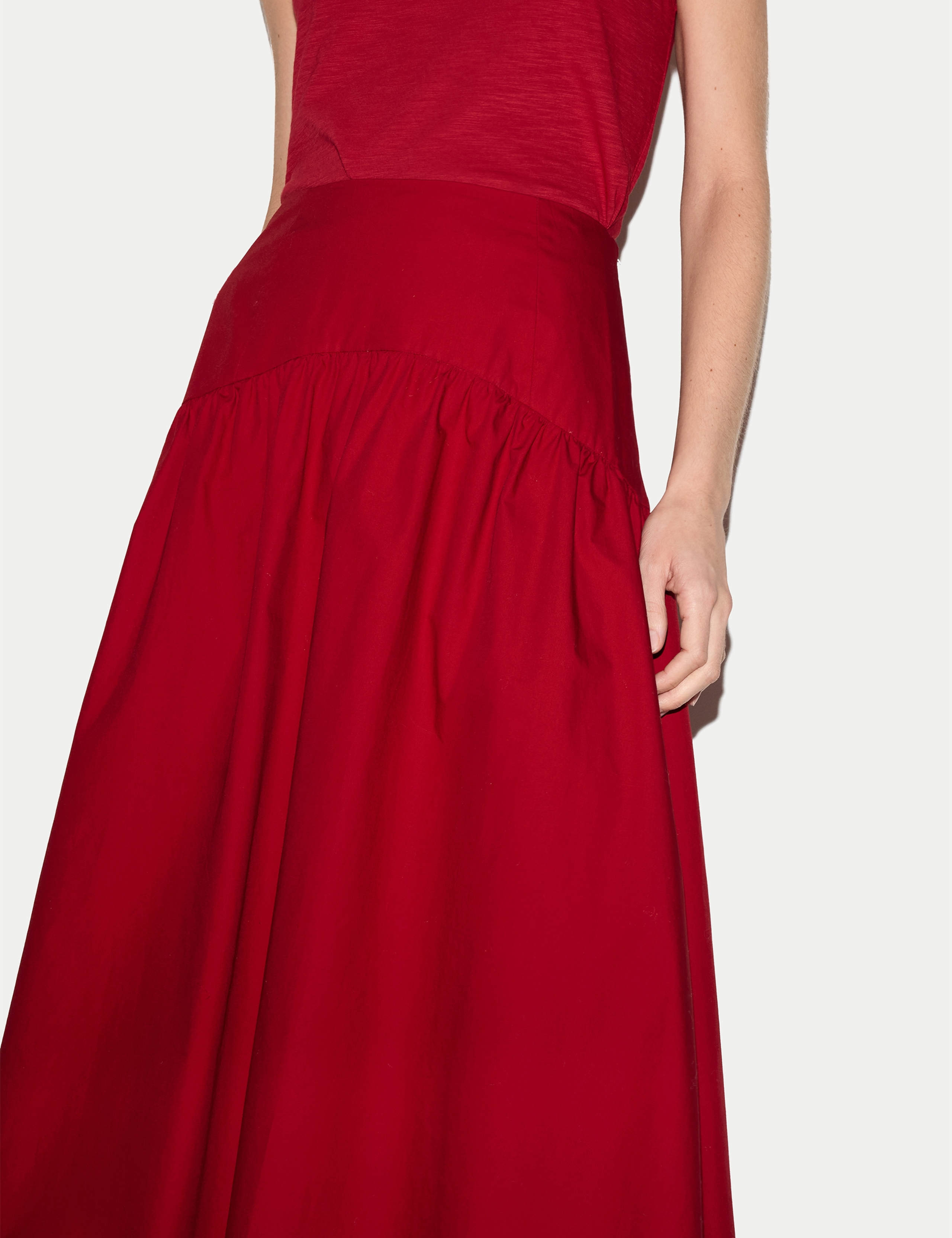 Pure Cotton Midi A-Line Skirt 3 of 5