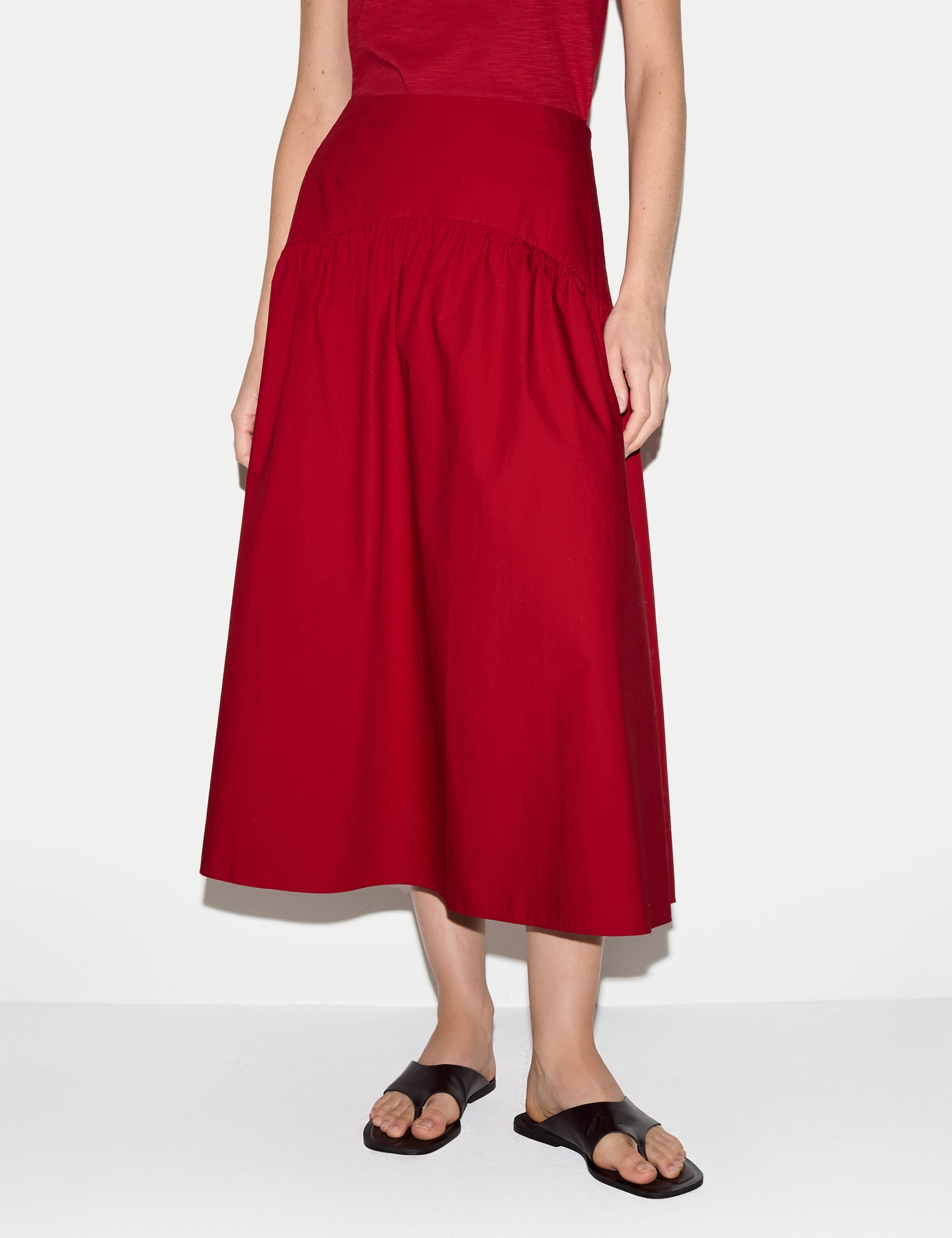 Pure Cotton Midi A-Line Skirt 5 of 5
