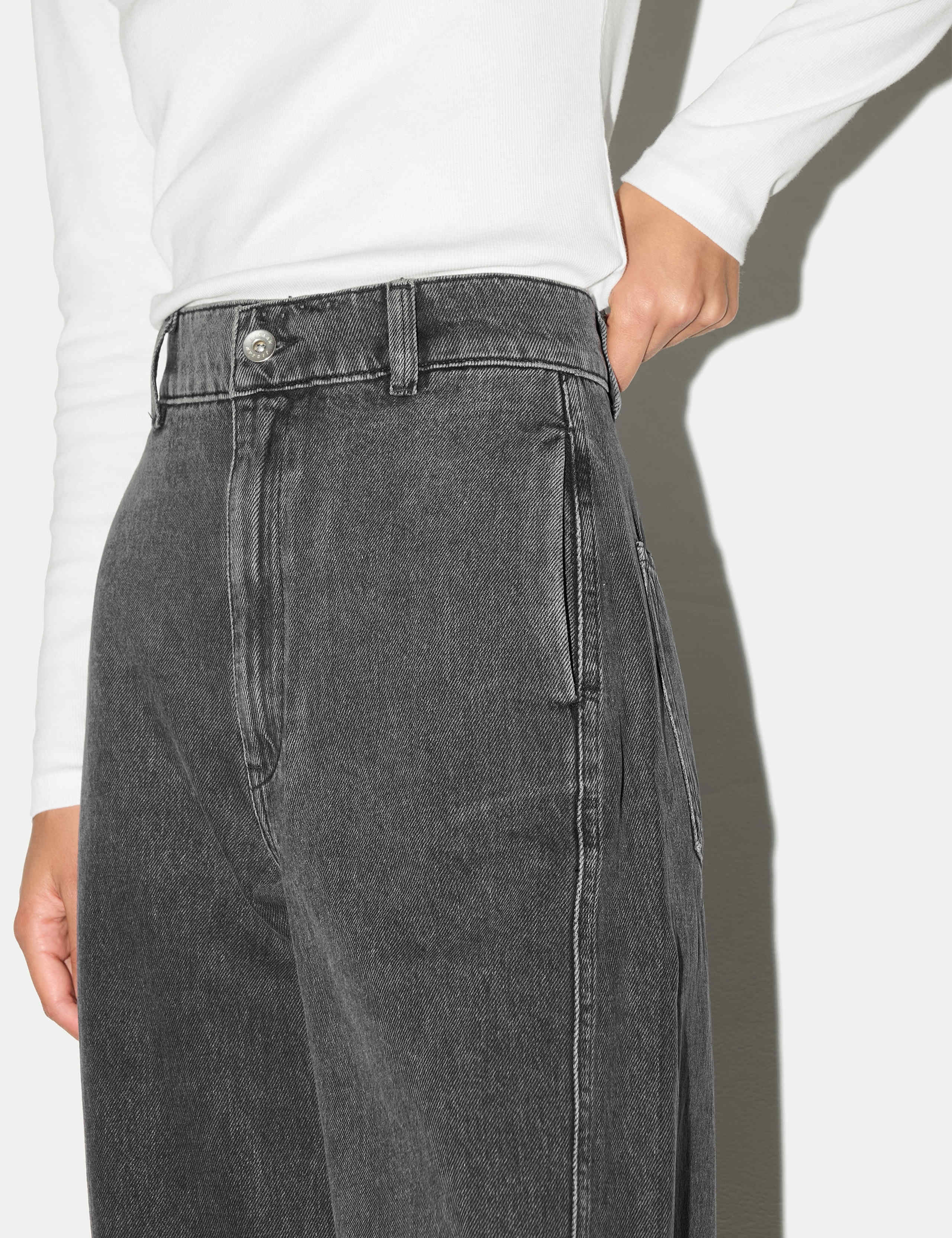 High Waisted Barrel Cropped Jeans 4 of 6