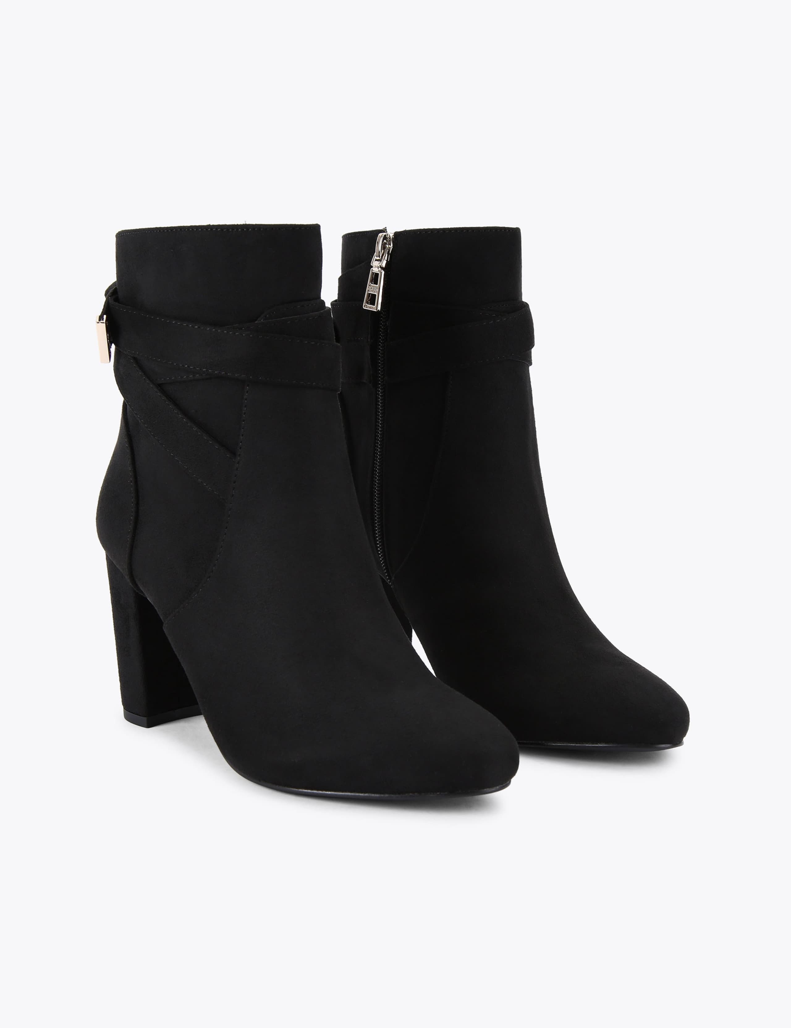 Wide Fit Bow Strap Block Heel Ankle Boots 2 of 5