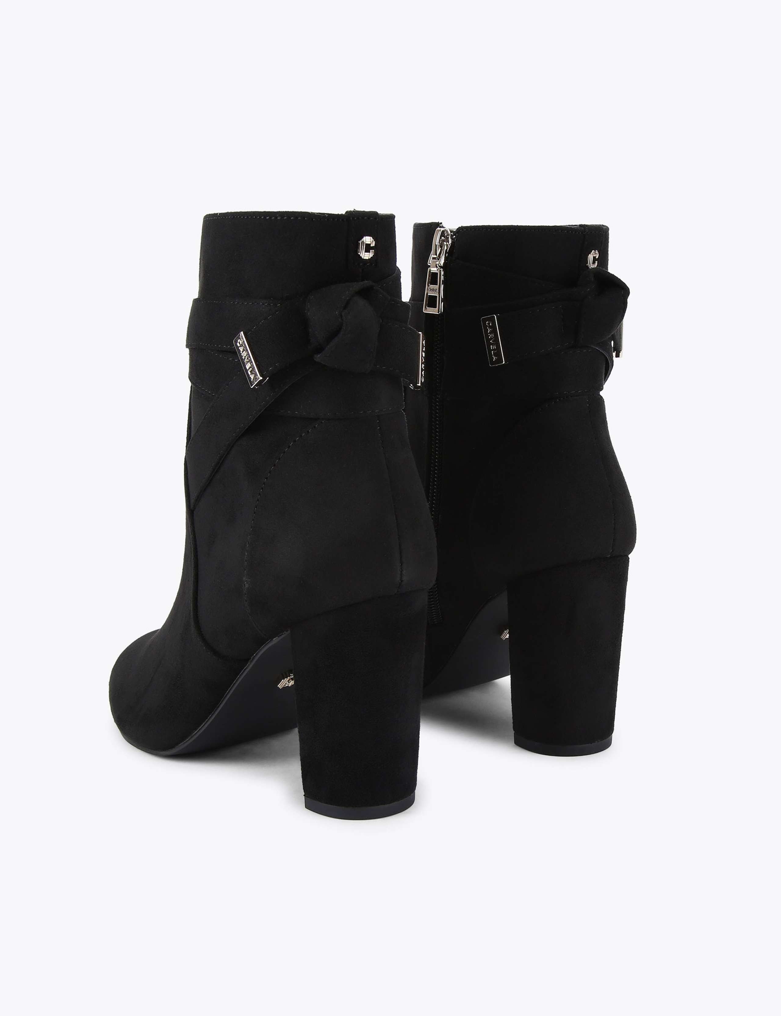 Wide Fit Bow Strap Block Heel Ankle Boots 4 of 5