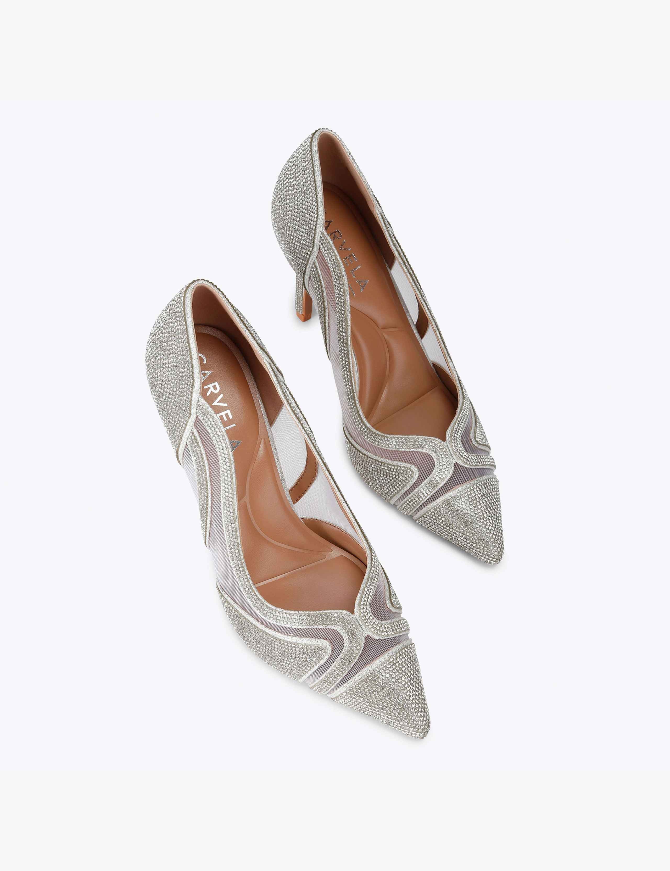 Sparkle Stiletto Heel Pointed Court Shoes 2 of 5