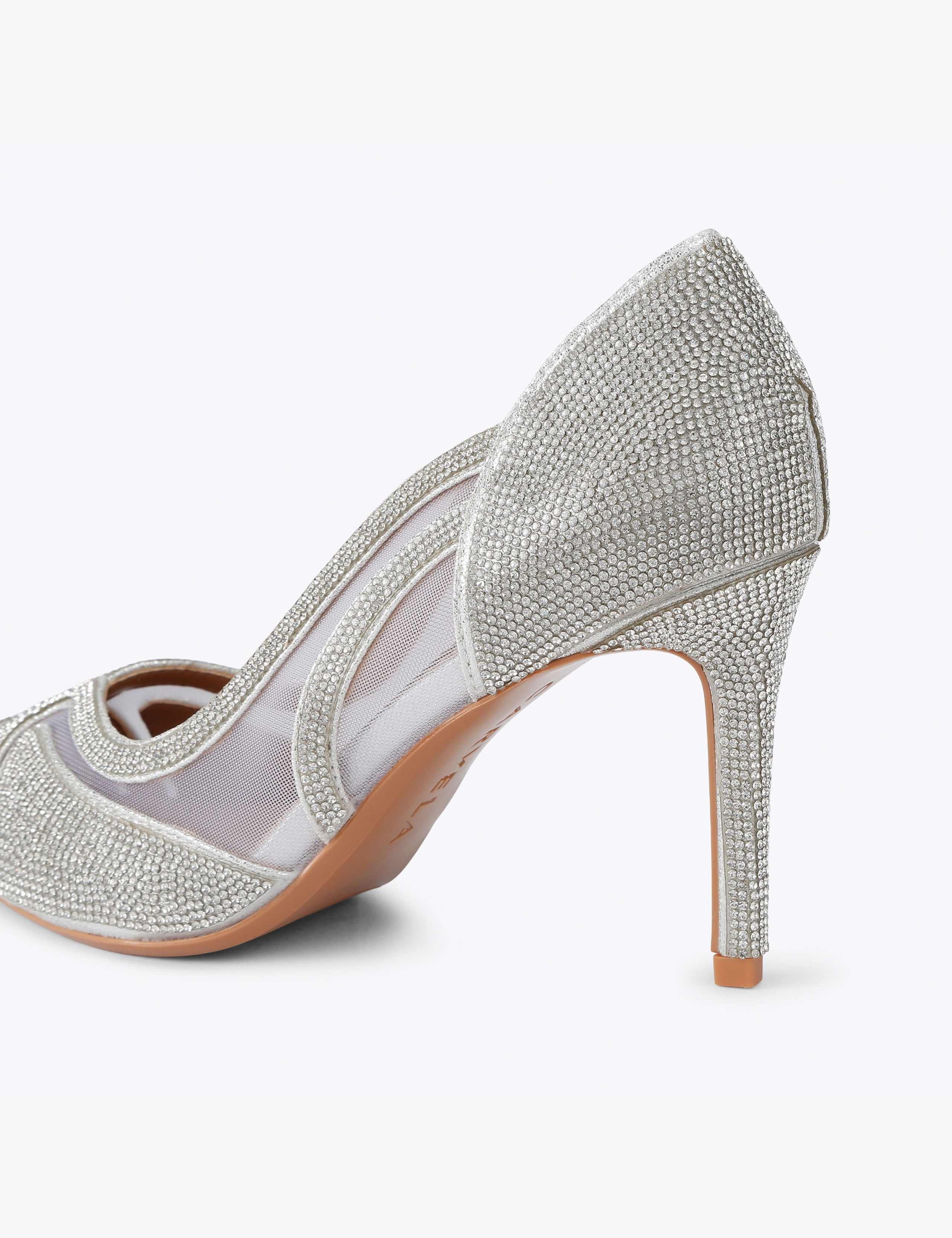 Sparkle Stiletto Heel Pointed Court Shoes 4 of 5
